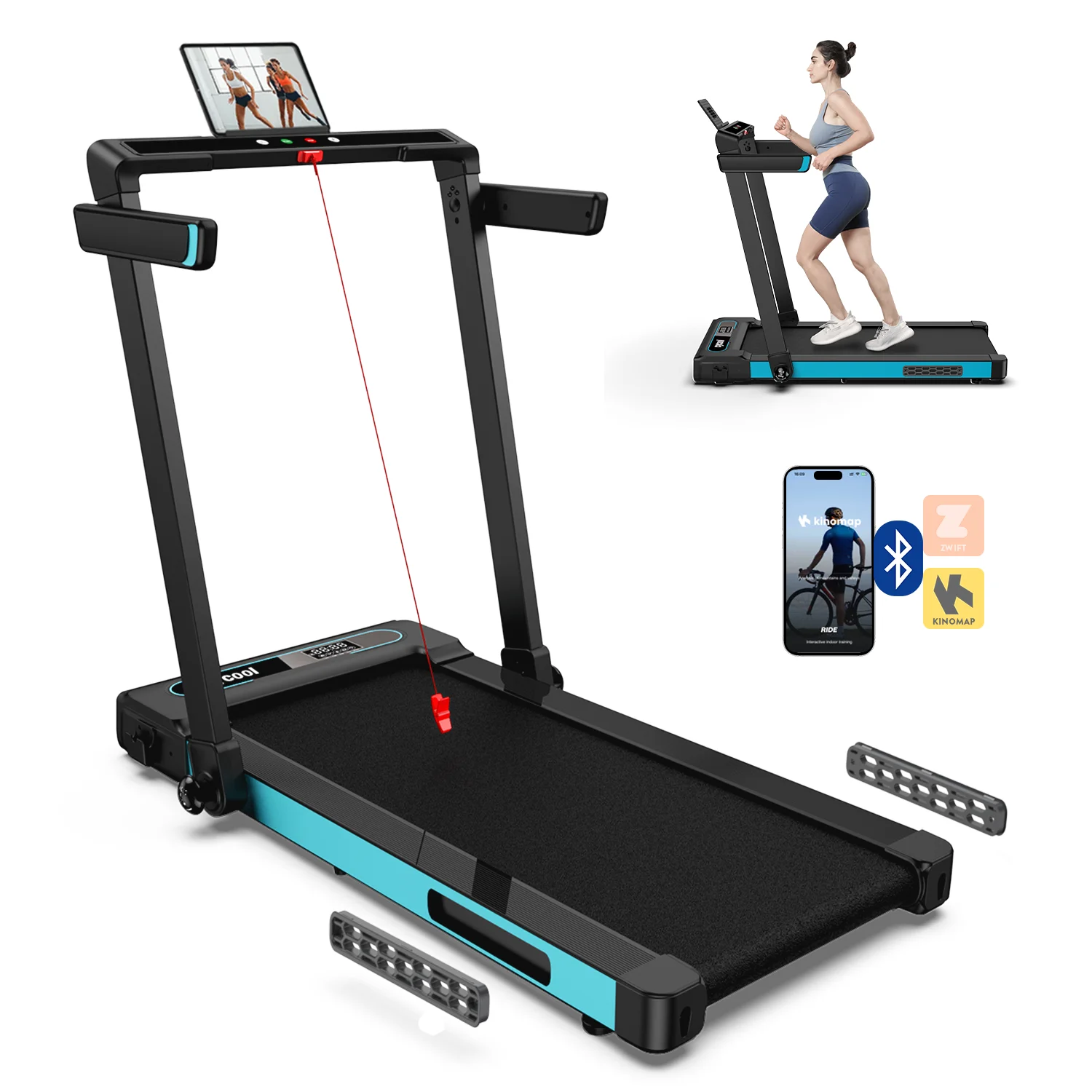 TOSSFD 2.5HP Folding Treadmill with Display Screen Electric Running Walking Machine for Home Fitness R46201 - Womvr