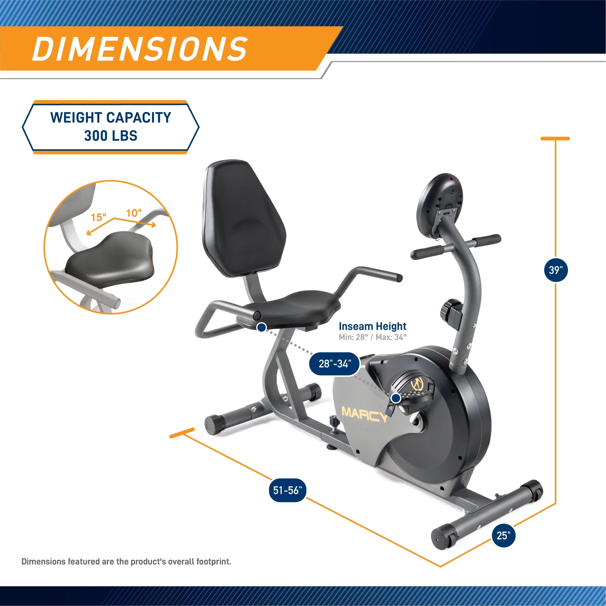 Marcy Recumbent Bike NS-716R - Womvr