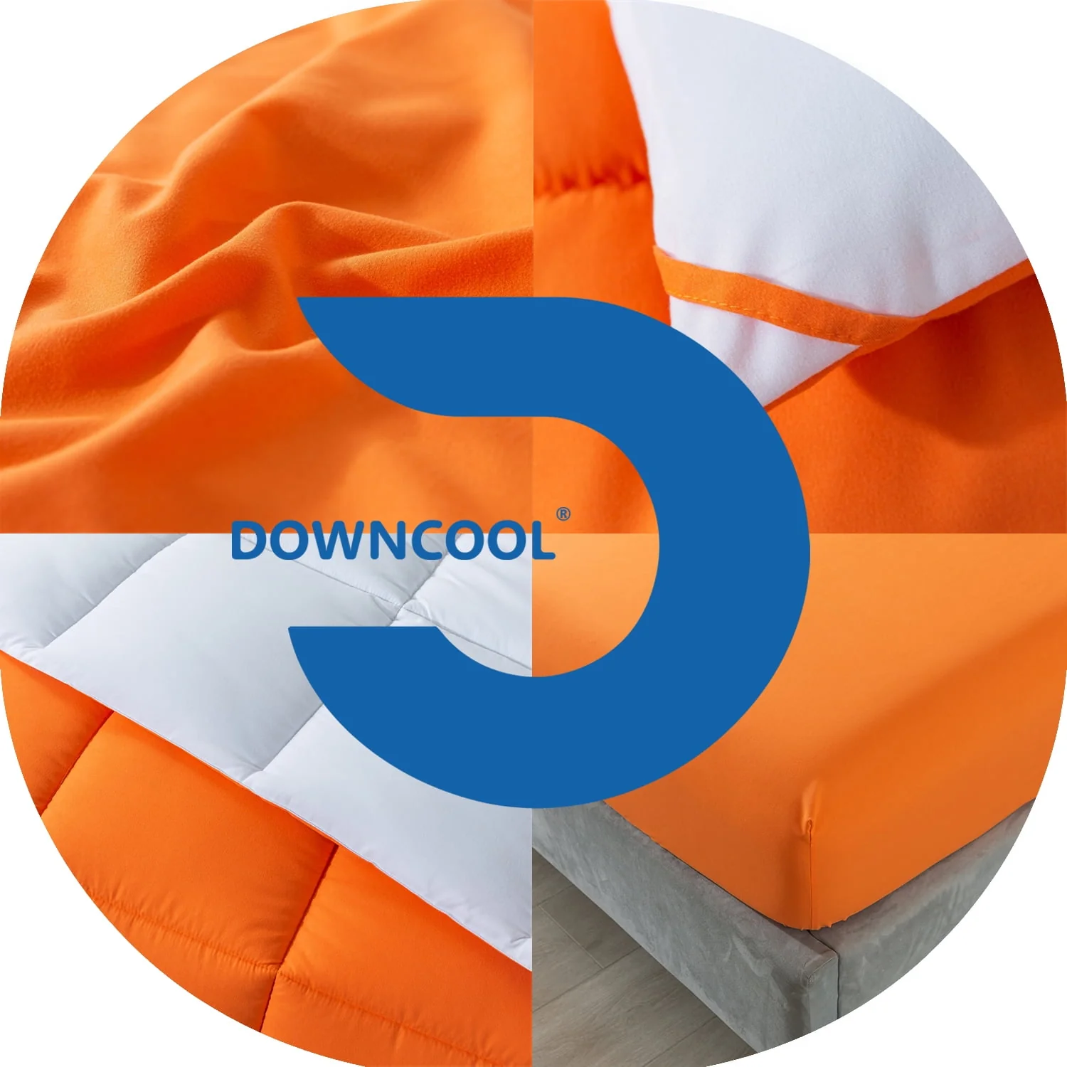 Downcool Queen Size Bed in a Bag 7 Piece Reversible Comforter Set | All-Season Bedding Sets, Adult, Unisex, White/Light Gray - Womvr