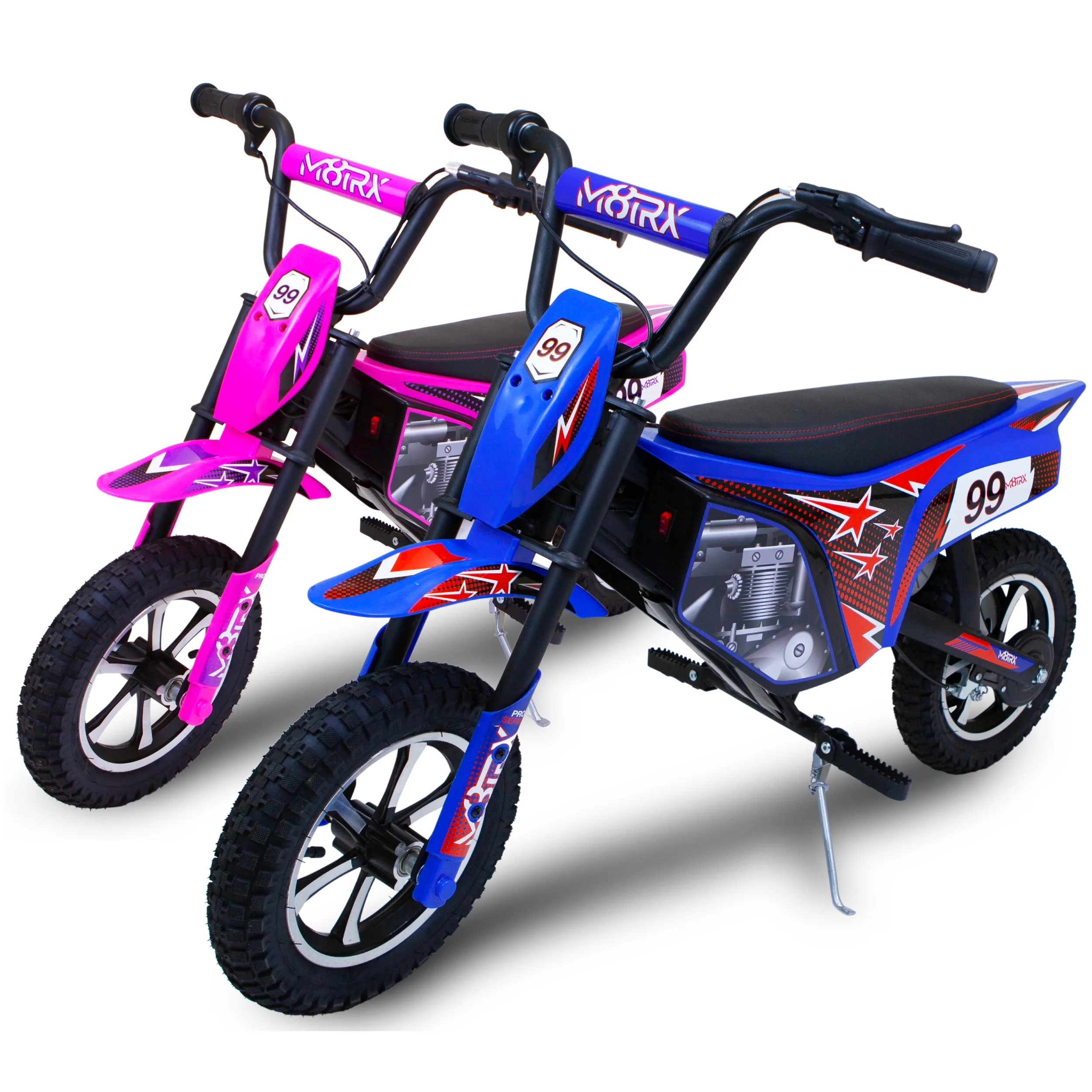 M8TRIX Blue 24V Electric Dirt Bike, Ride on Toy Motorcycle for Kids and Teens - Womvr