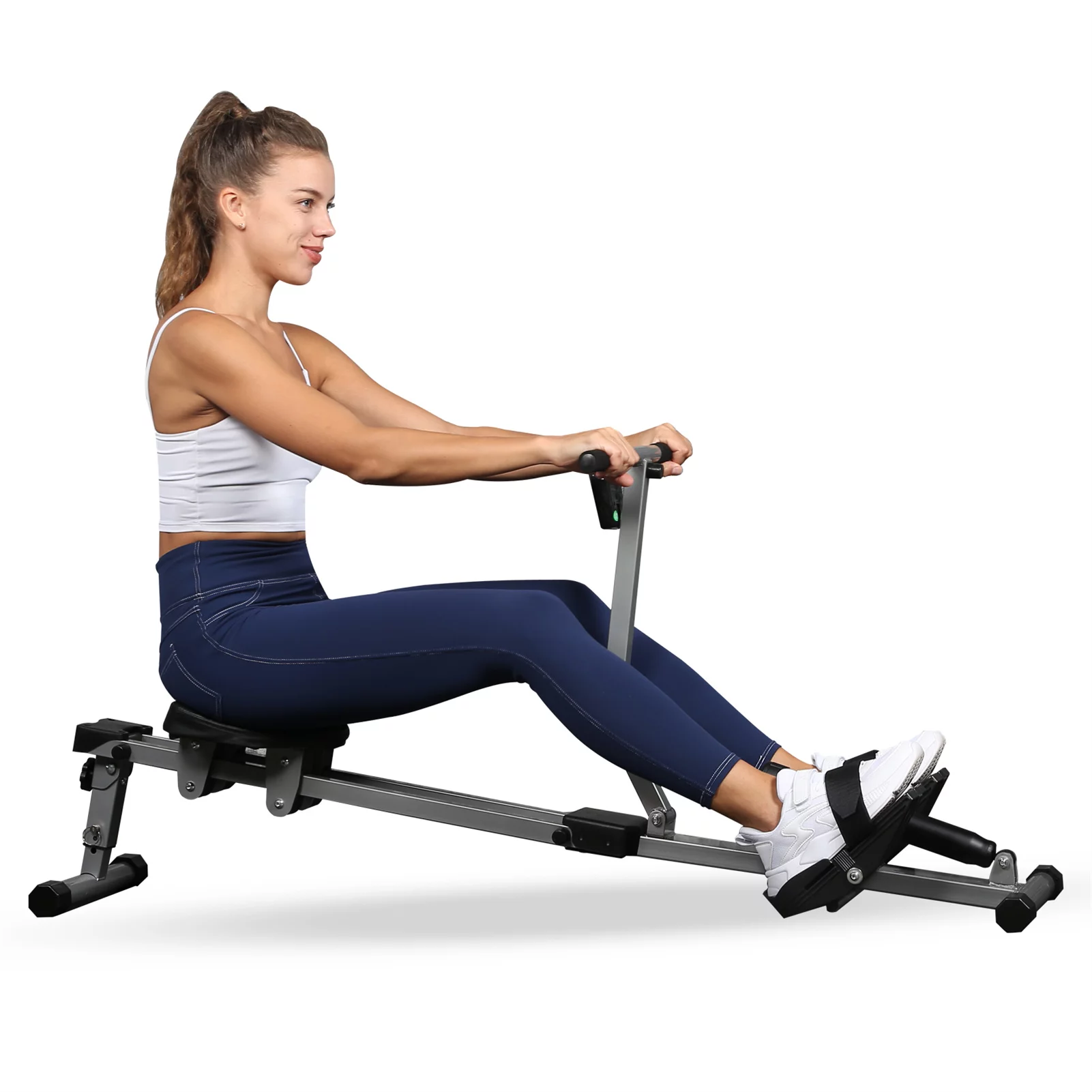 Cfowner Rowing Machine, Rower Ergometer with 12 Levels of Adjustable Resistance, 260 lbs of Maximum Load, Black - Womvr