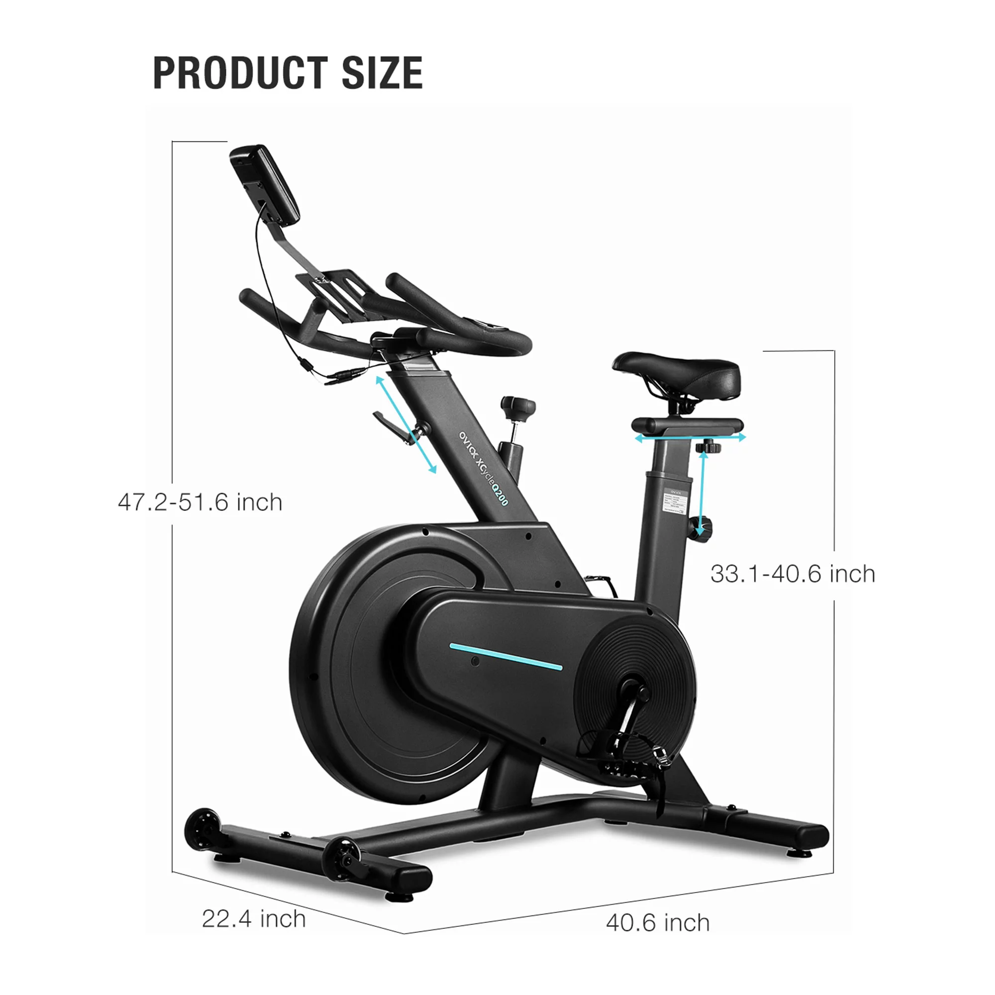 OVICX Home Workout Exercise Bike with Customizable Comfort and Digital LCD - Womvr