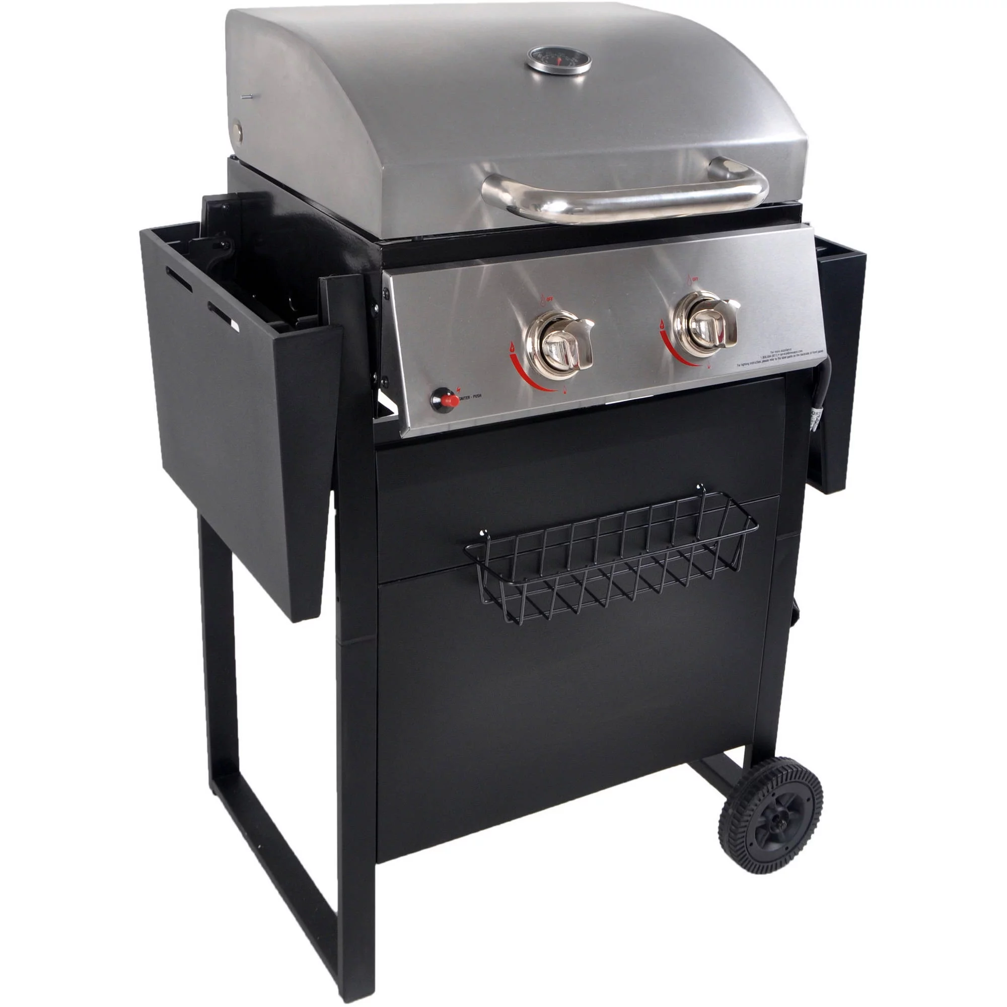 RevoAce 2-Burner Space Saver Propane Gas Grill, Stainless and Black, GBC1705WV - Womvr