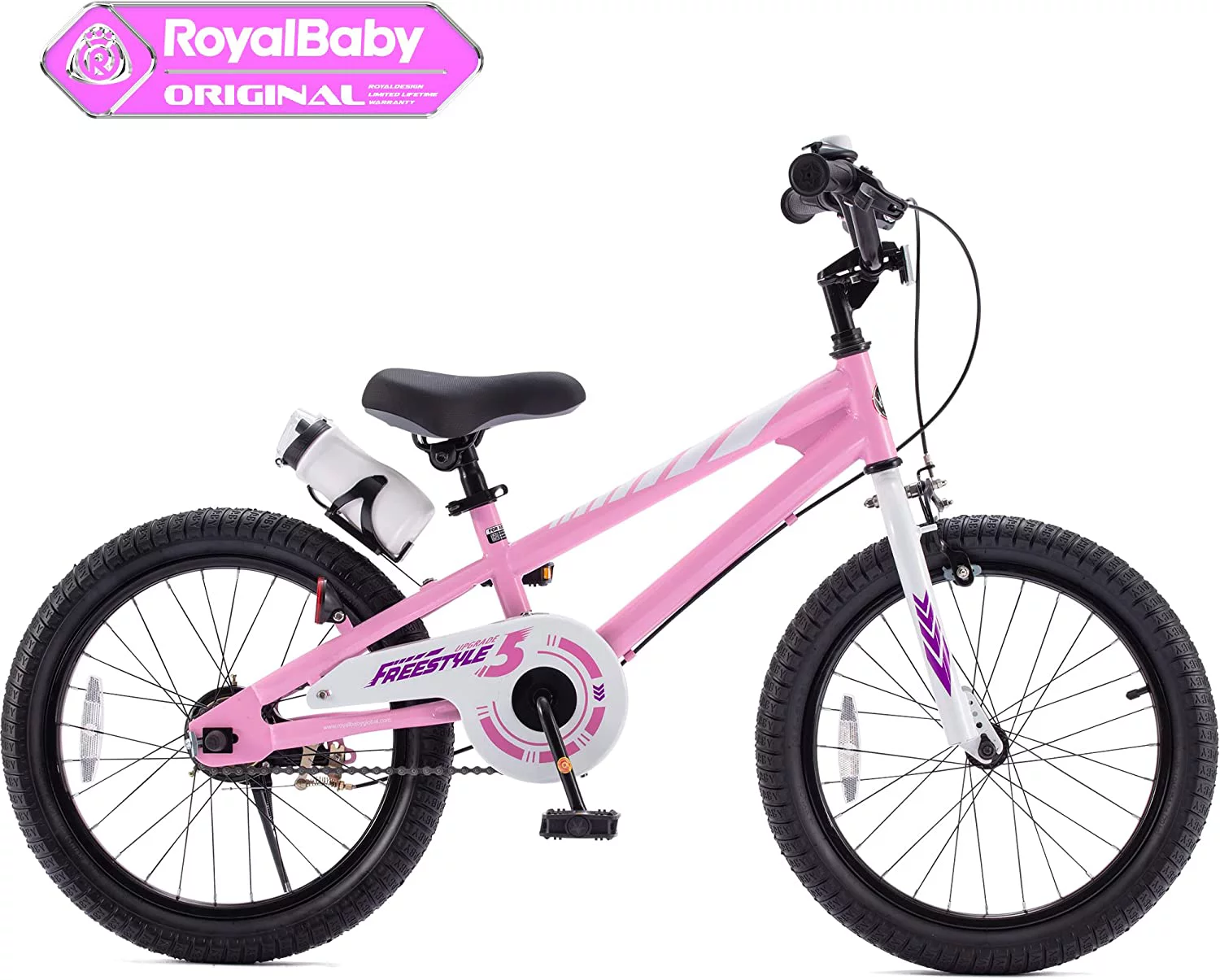 Royalbaby BMX Freestyle 18 In Kid's, Boys and Girls Bike with Two Hand Brakes, Blue - Womvr