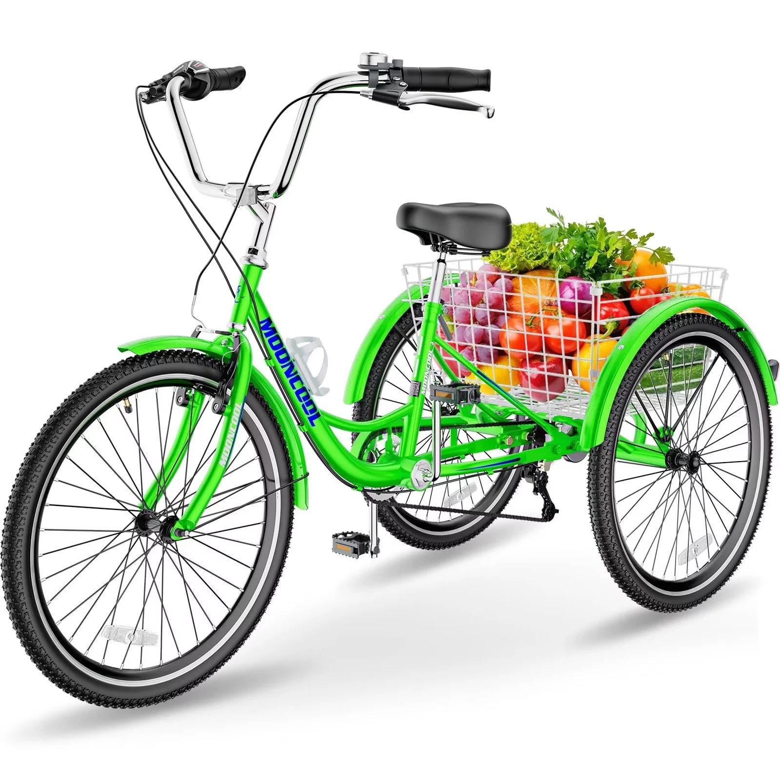 Lilypelle Adult Tricycles 7 Speed 20/24/26 Inch Three Wheel Bike Cruiser Trike with Low-Step Through Frame/Large Basket for Men, Women, Seniors - Womvr