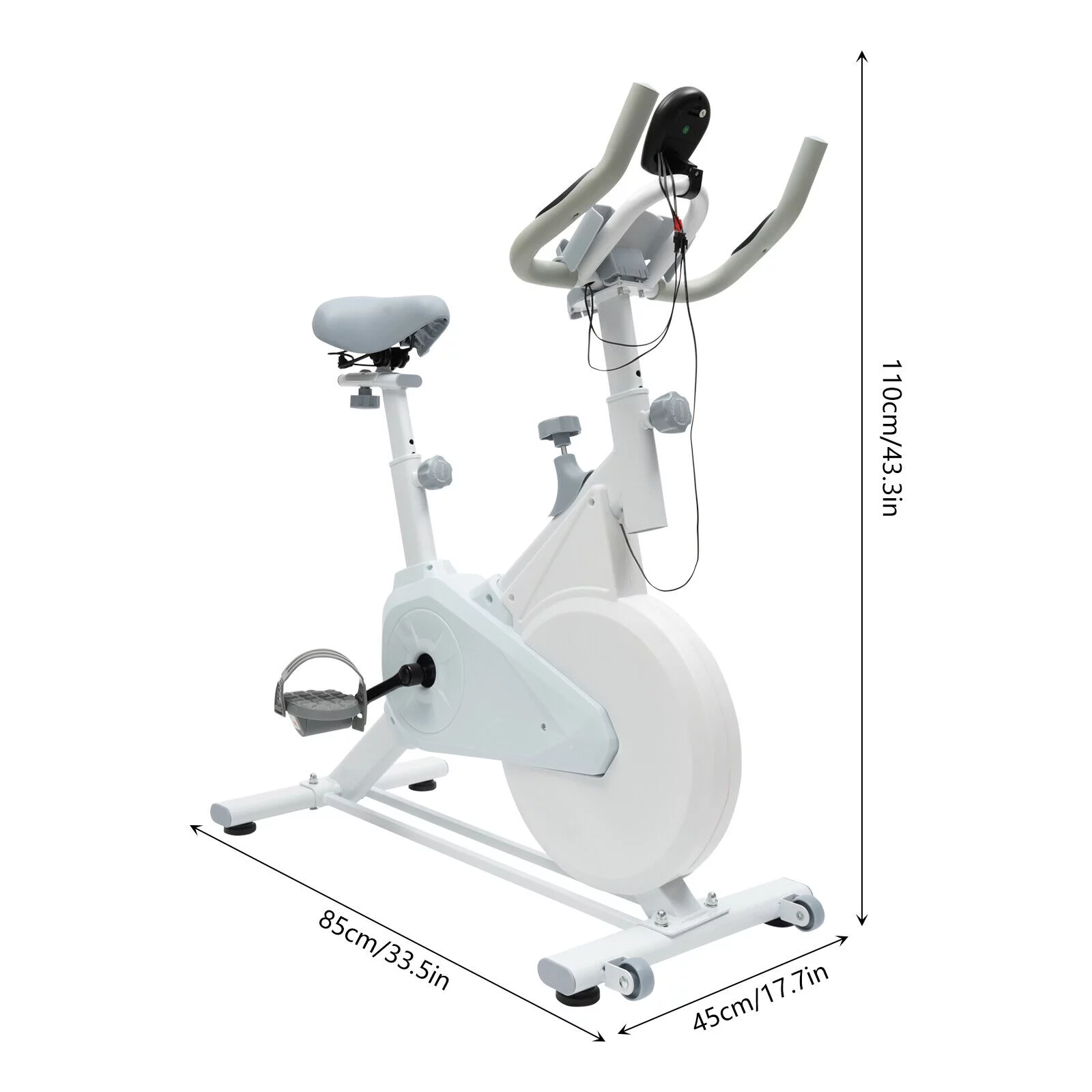 Indoor Cycling Exercise Bike,Stationary Exercise Bikes Home Cardio Workout Bicycle 180lb White - Womvr