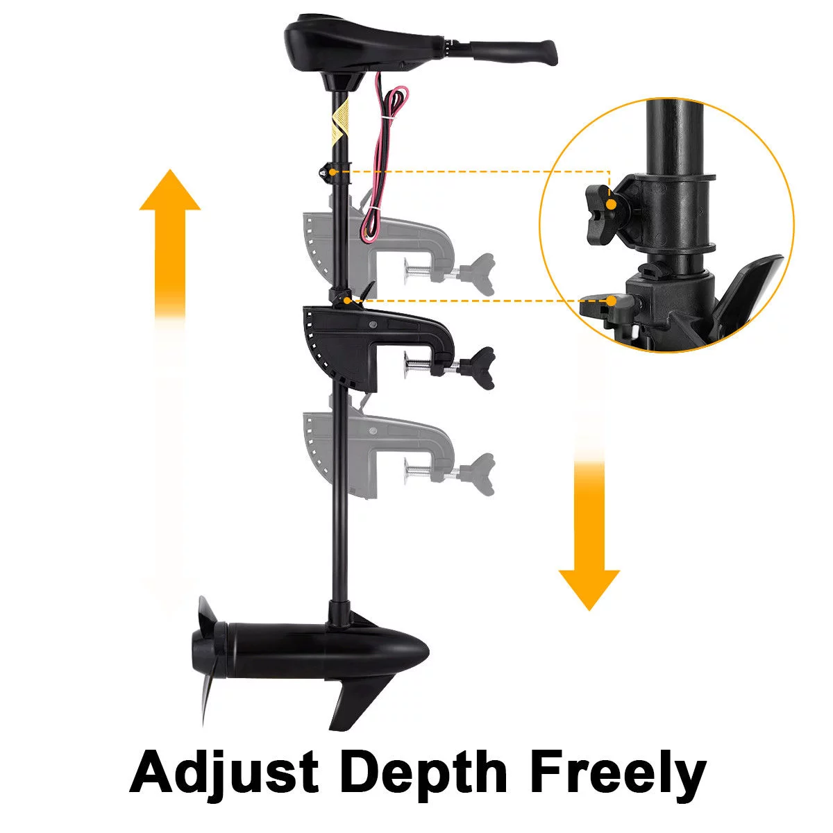 Costway New 86lbs Freshwater Transom Mounted Trolling Motor 36