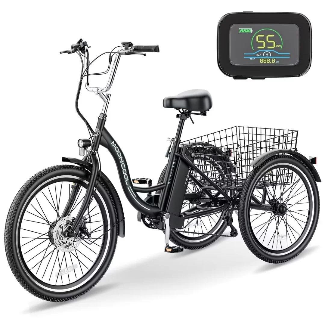 Docred 3 Wheel Electric Bike, 15.5 mph 500W Electric Tricycles for Adult .36V 7 Speeds Electric Trike,24In - Womvr