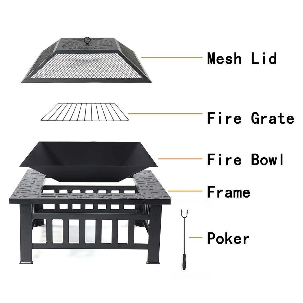 SEGMART Outdoor Fire Pit, 32
