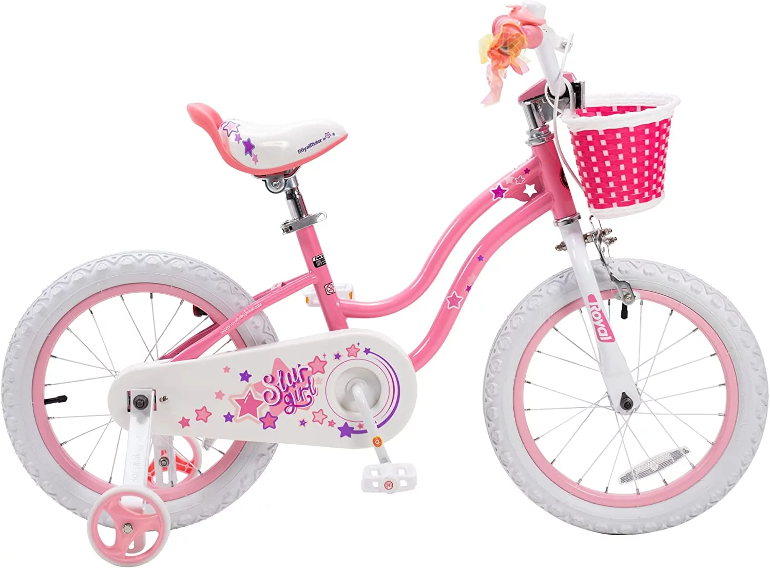 Royalbaby Girls Kids Bike Star girl 16 In. Bicycle Basket Training Wheels Kickstand Blue Child's Cycle - Womvr