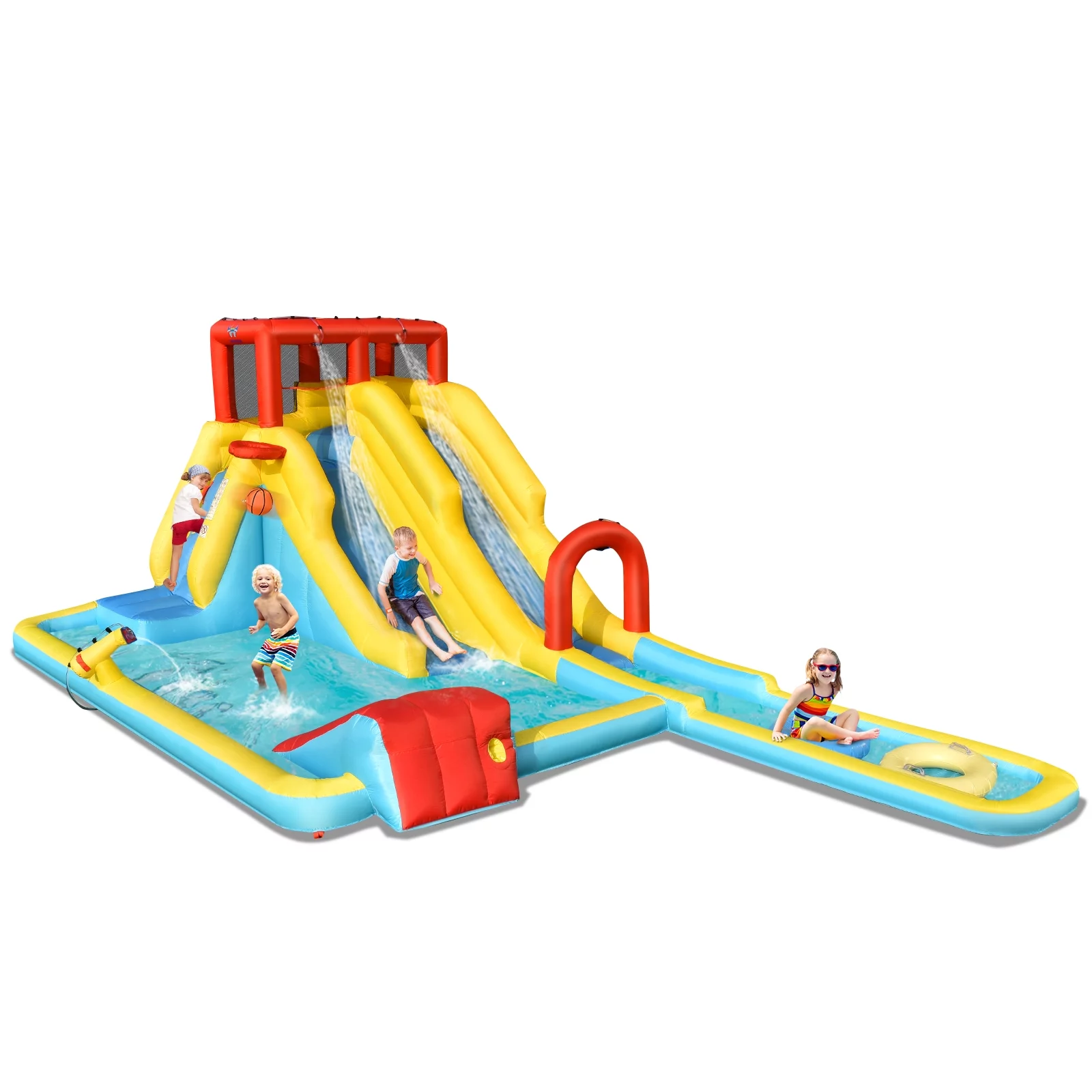 Topbuy Inflatable Water Slide Castle House Water Gun & Climbing Wall (Without Blower) - Womvr