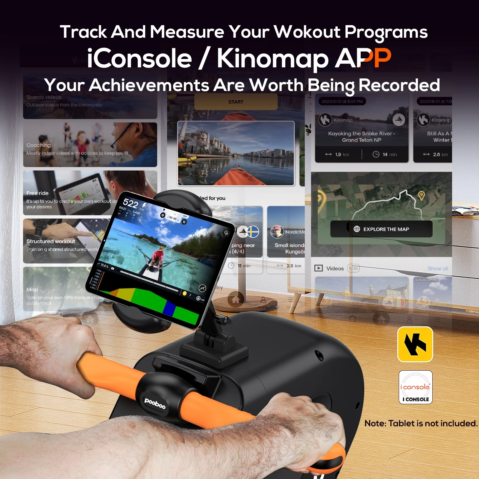 Pooboo 85% Pre-assembled Magnetic Rowing Machines Rower Foldable Build-in Bluetooth 8 Level Resistance Indoor Rower Machines Home Exercise 350lb - Womvr