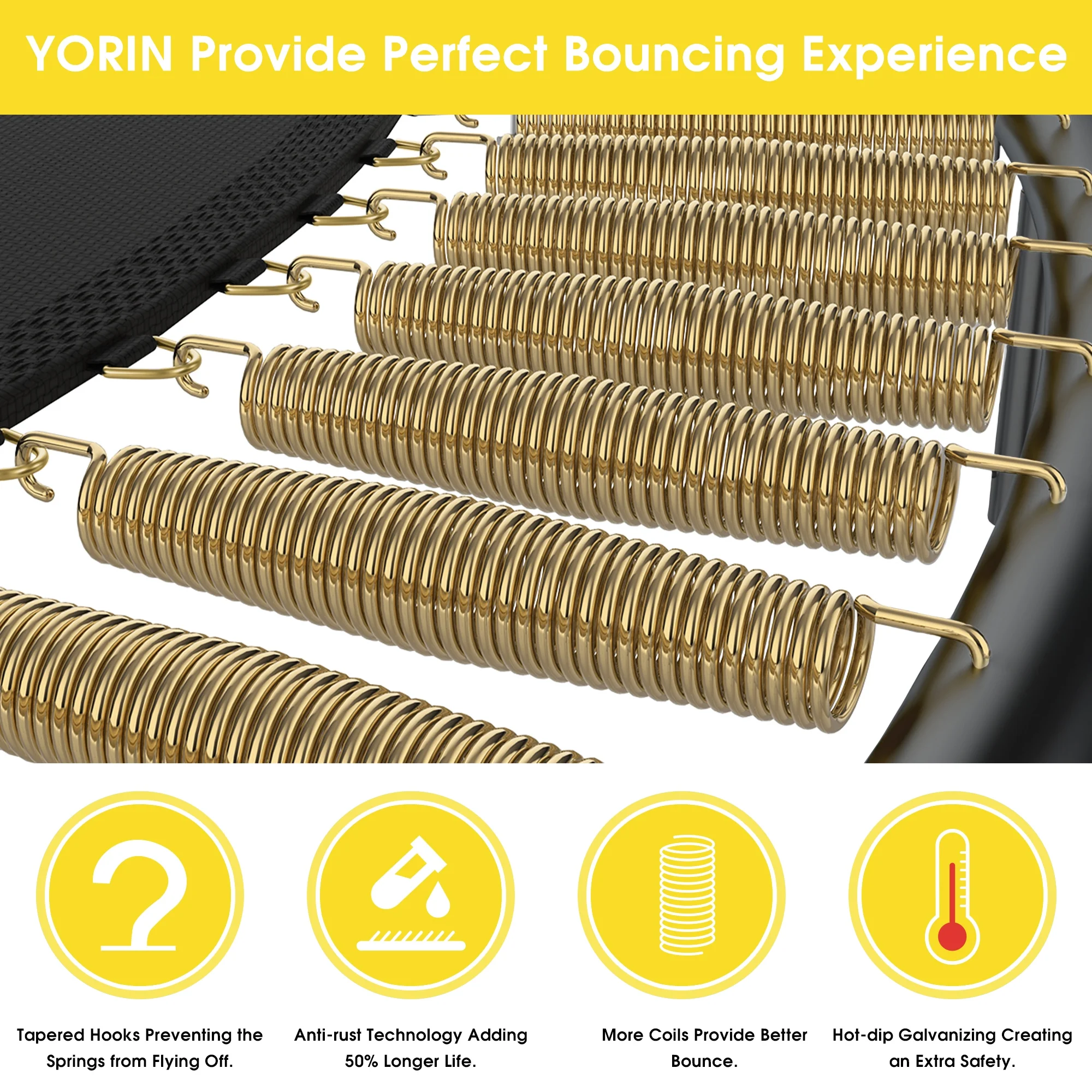 YORIN Trampoline for 2-3 Kids, 8FT 10FT Trampoline for Adults with Enclosure Net, Basketball Hoop, Ladder, 800LBS Outdoor Recreational Trampoline with Light, Sprinkler, Socks, Heavy Duty Trampoline - Womvr