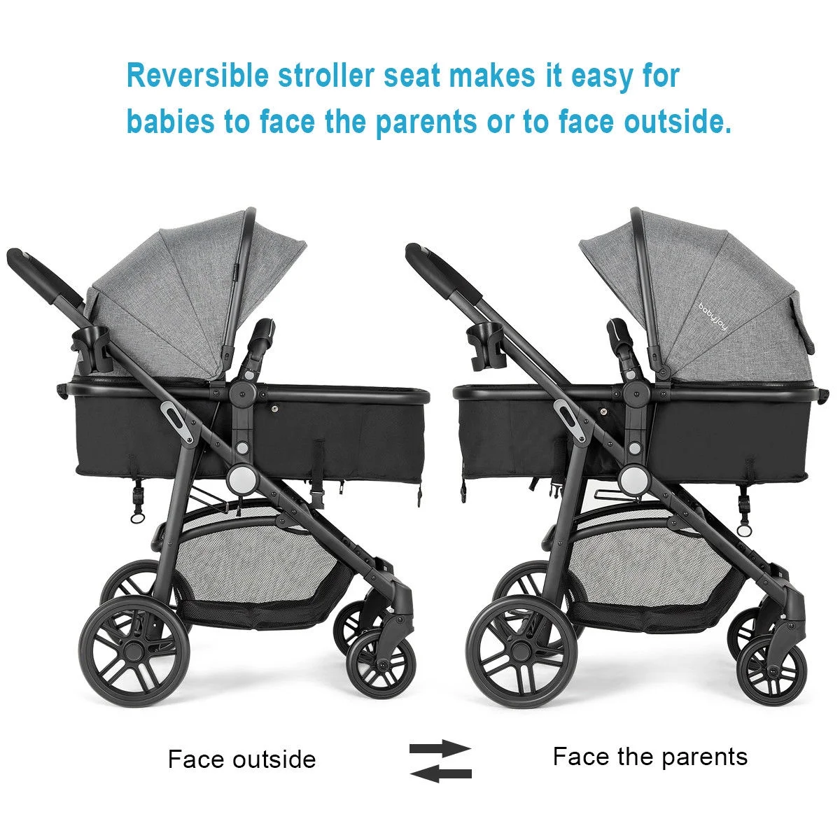 Costway Foldable Baby Stroller 2 in1 Newborn Infant Travel Buggy Pushchair Black - Womvr