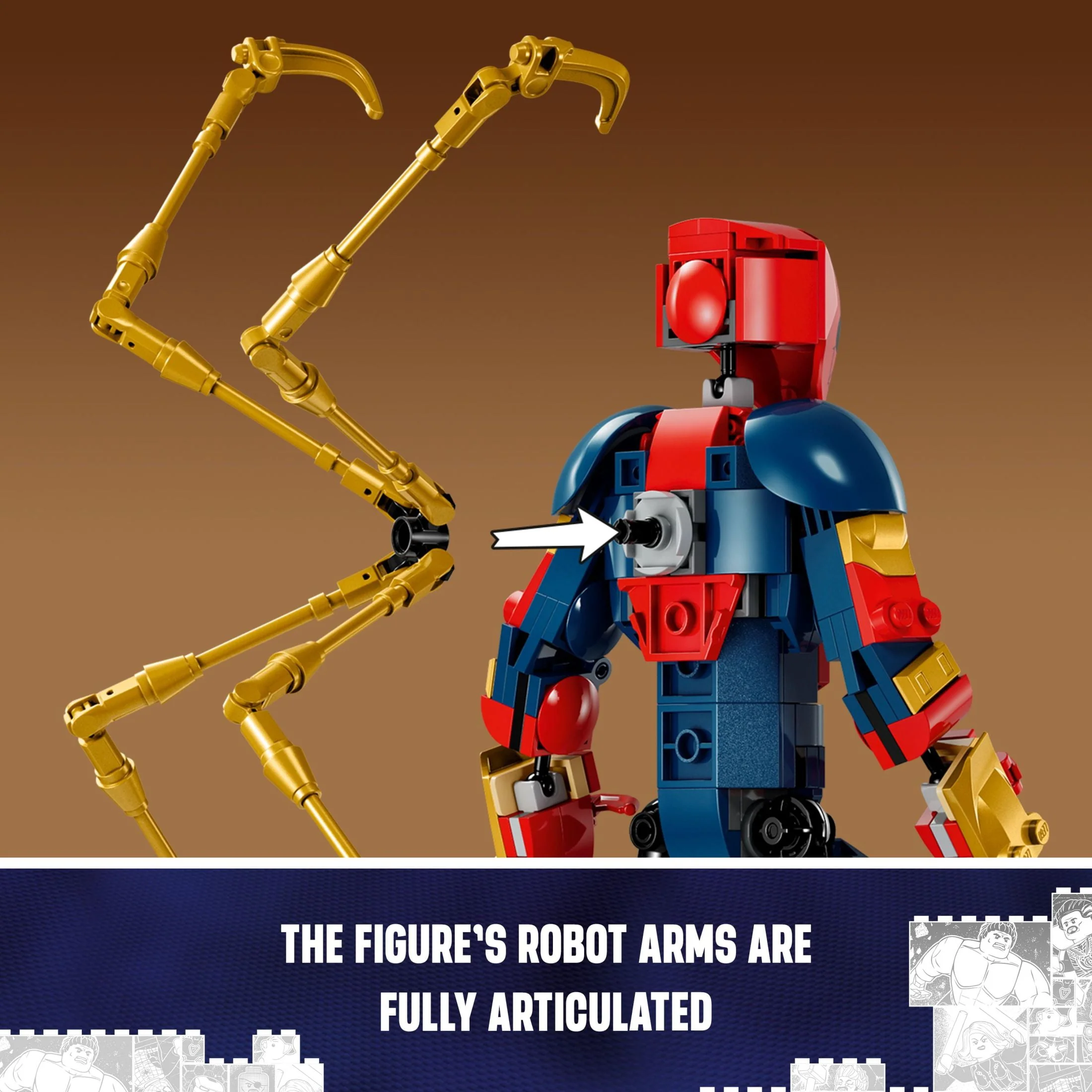 LEGO Marvel Iron Spider-Man Construction Figure, Super Hero Marvel Toy for Kids, Posable Spider-Man Action Figure with Armor, Buildable Toy Model, Gift for Boys and Girls Ages 8 and Up, 76298 - Womvr
