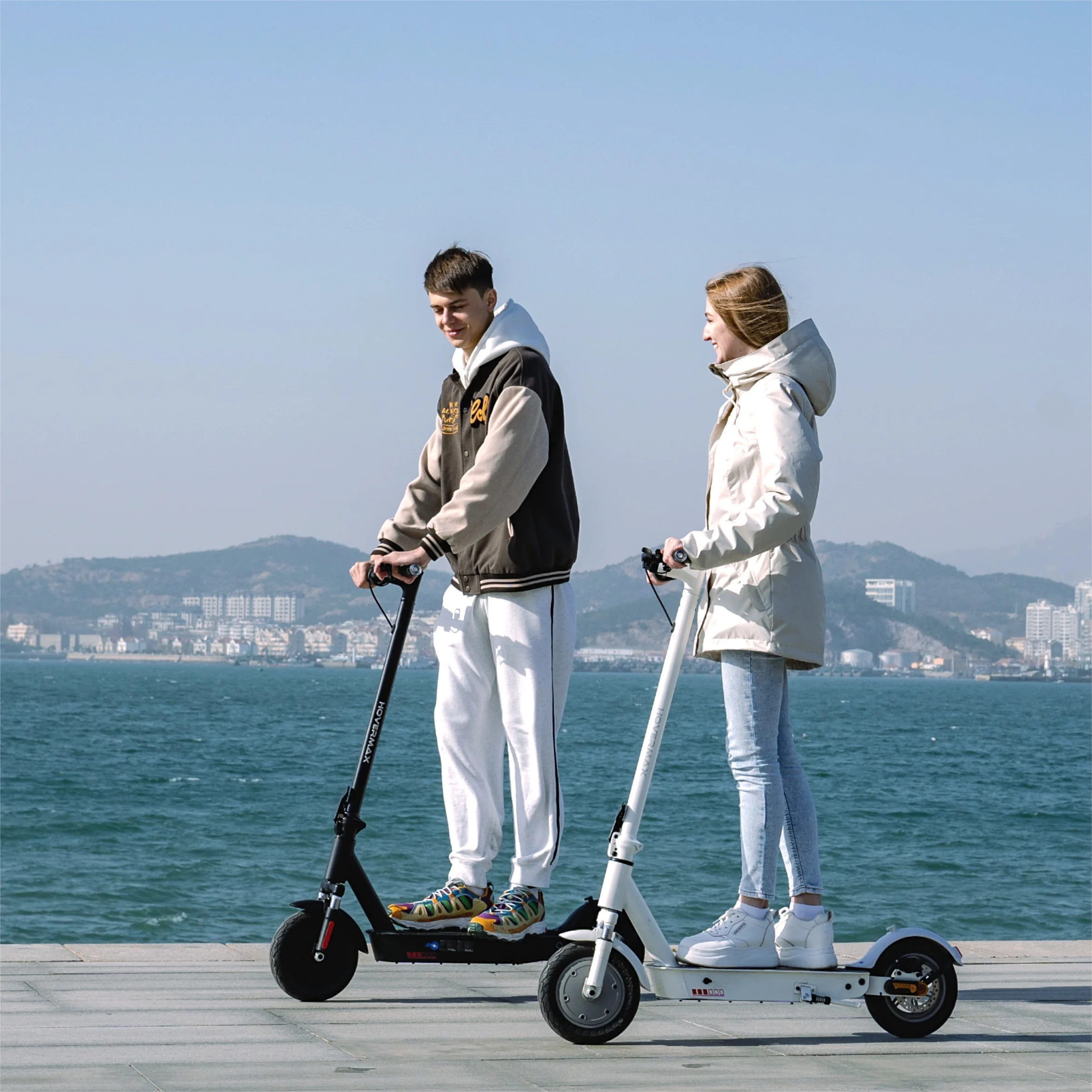 HOVERMAX H10K Pro Electric Scooter, 500W Motor 19MPH Top Speed 22 Miles Long Range, 10'' Solid Tires Folding Electric Scooter for Adult Commute - Womvr