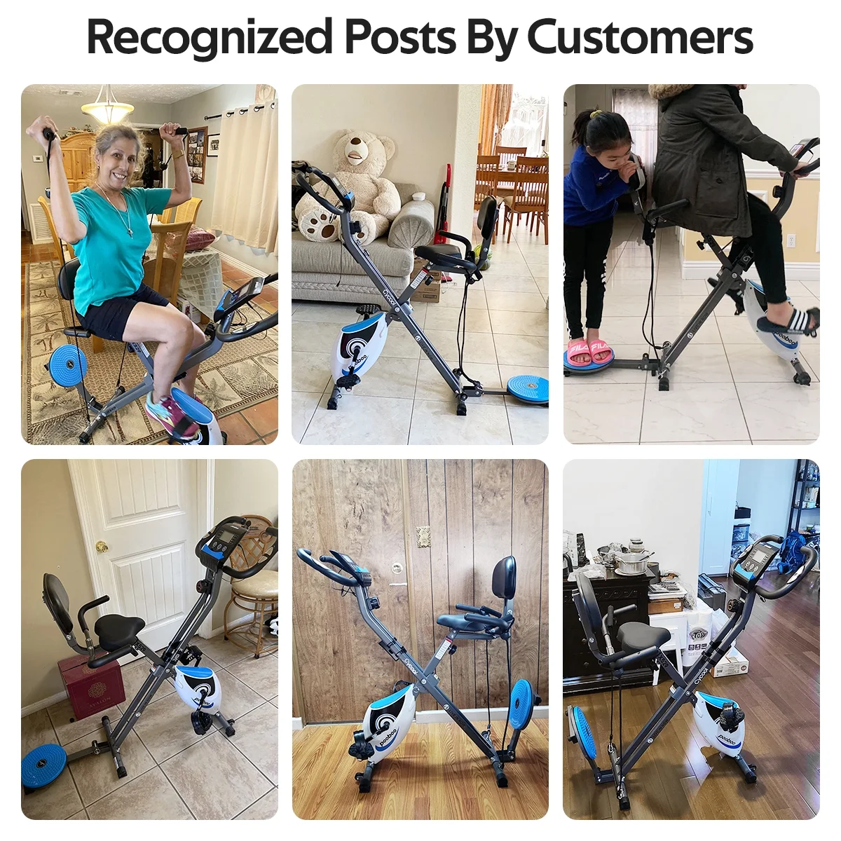 Pooboo Extended Handlebar Indoor Stationary Cycling Exercise Bike Maximum User Weight 360LB - Womvr