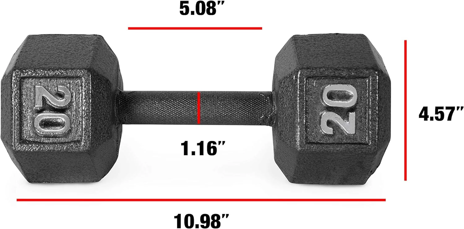CAP CAST IRON HEX DUMBBELL, BLACK, Single - Womvr
