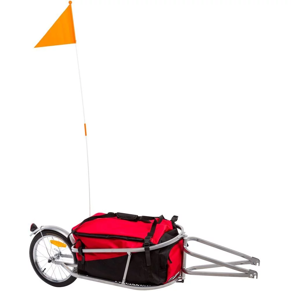 Elevate Outdoor BCT-8002 Single Wheel Pull-Behind Bicycle Cargo Trailer with Cargo Bag - Womvr
