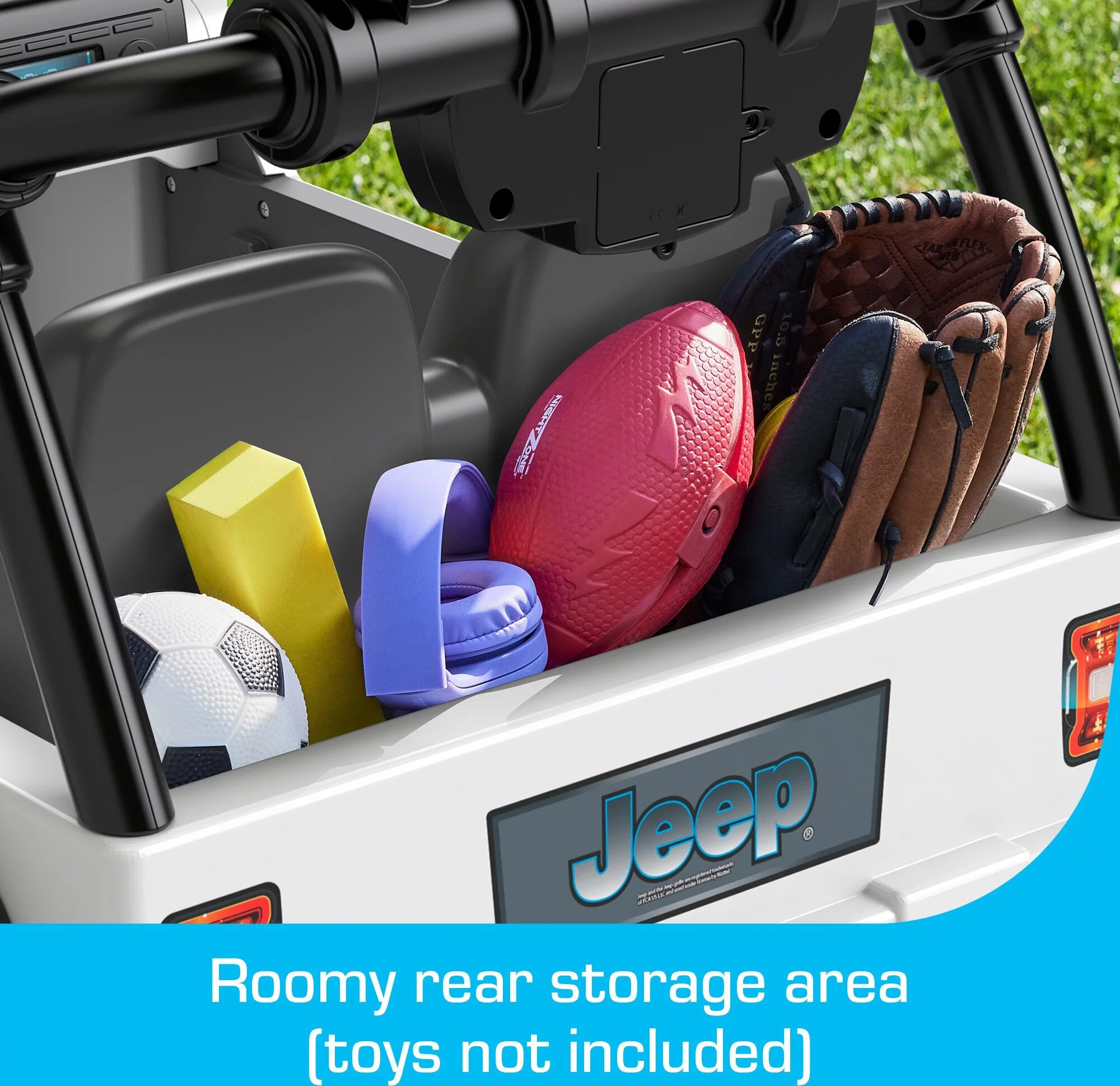 12V Power Wheels Jeep Wrangler 4xe Ride-On Toy with Sounds and Lights, Preschool Toy - Womvr