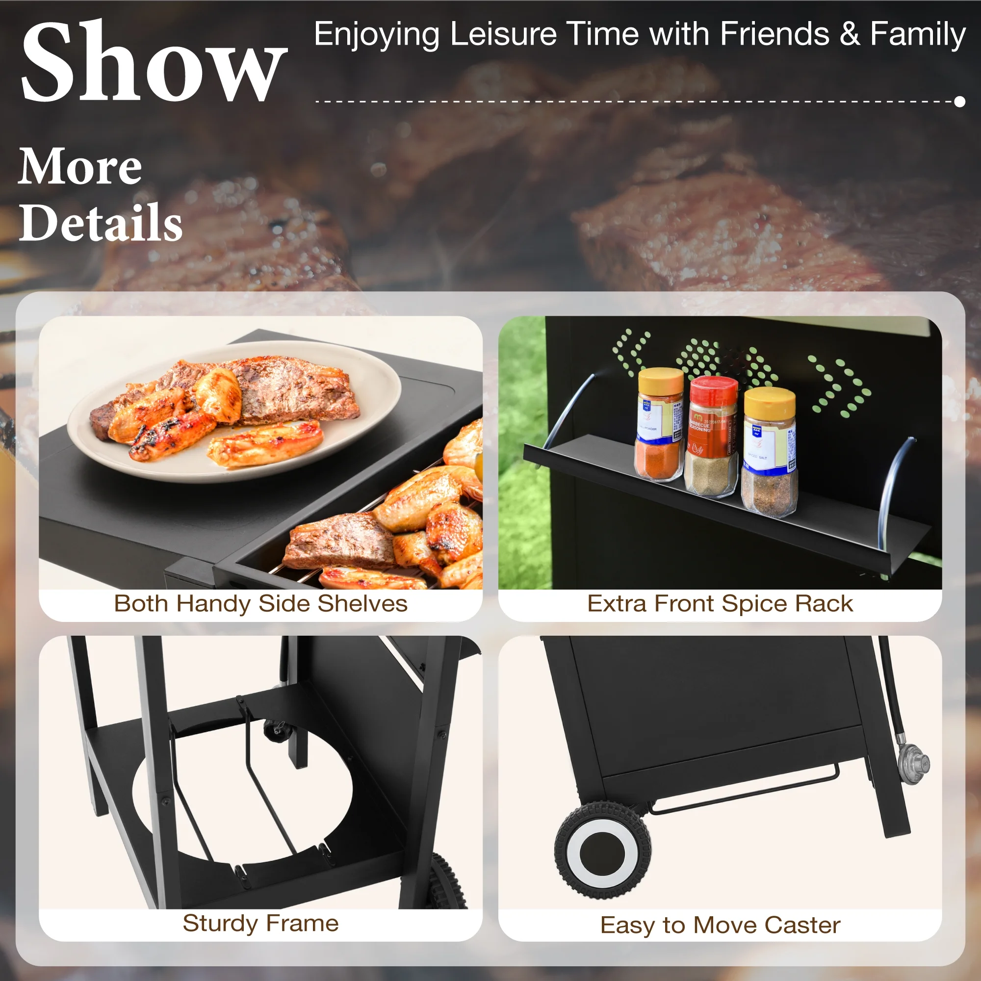 Summit Living 2-Burner Propane Grill and Griddle Cooking Station with Side Shelves Black - Womvr