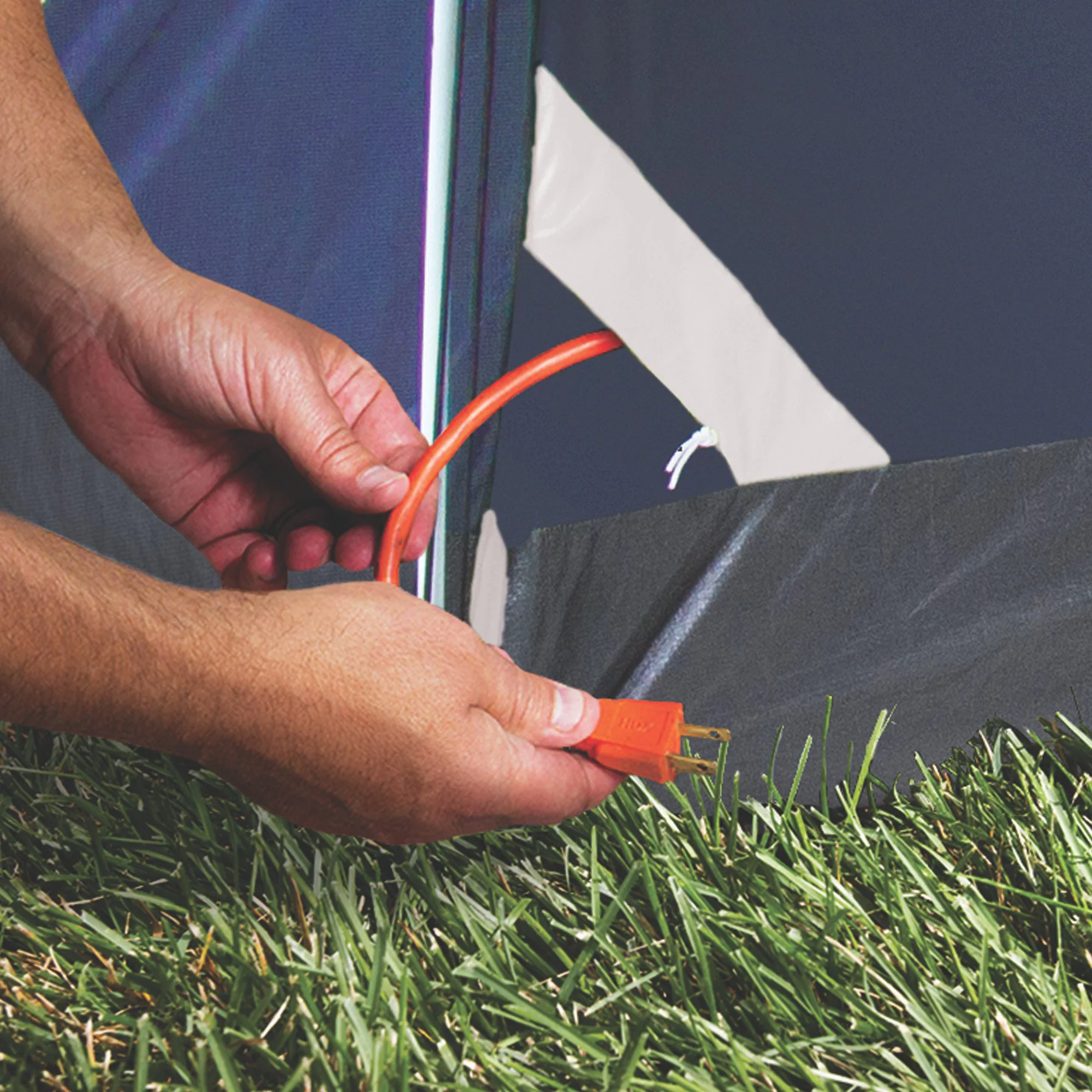 Coleman Elite Sun Dome 6-Person Tent with Built-in LED Lights, 1 Room, Navy Blue - Womvr