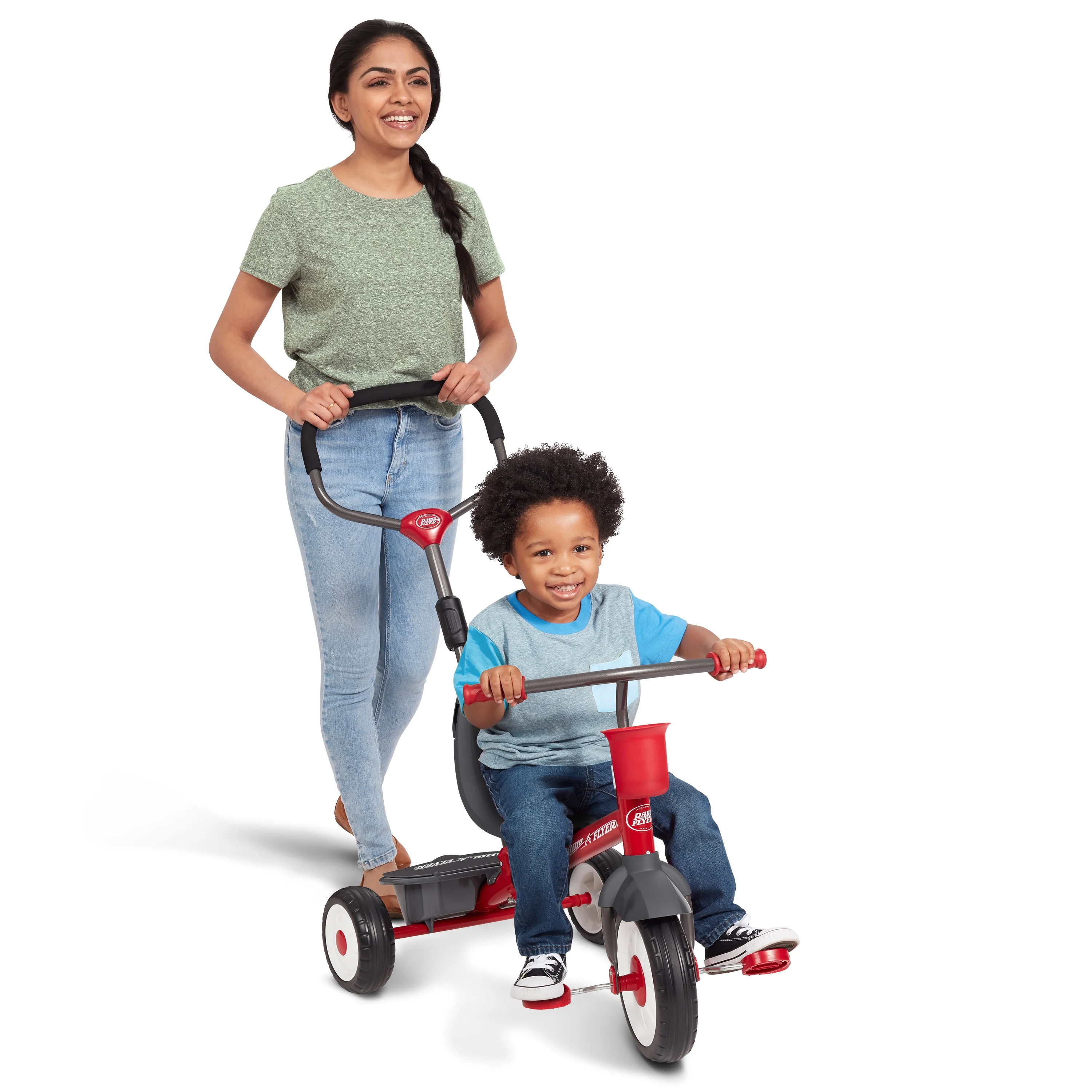 Radio Flyer, 4-in-1 Stroll 'N Trike with Activity Tray, Red & Gray, Convertible Tricycle,  Unisex - Womvr