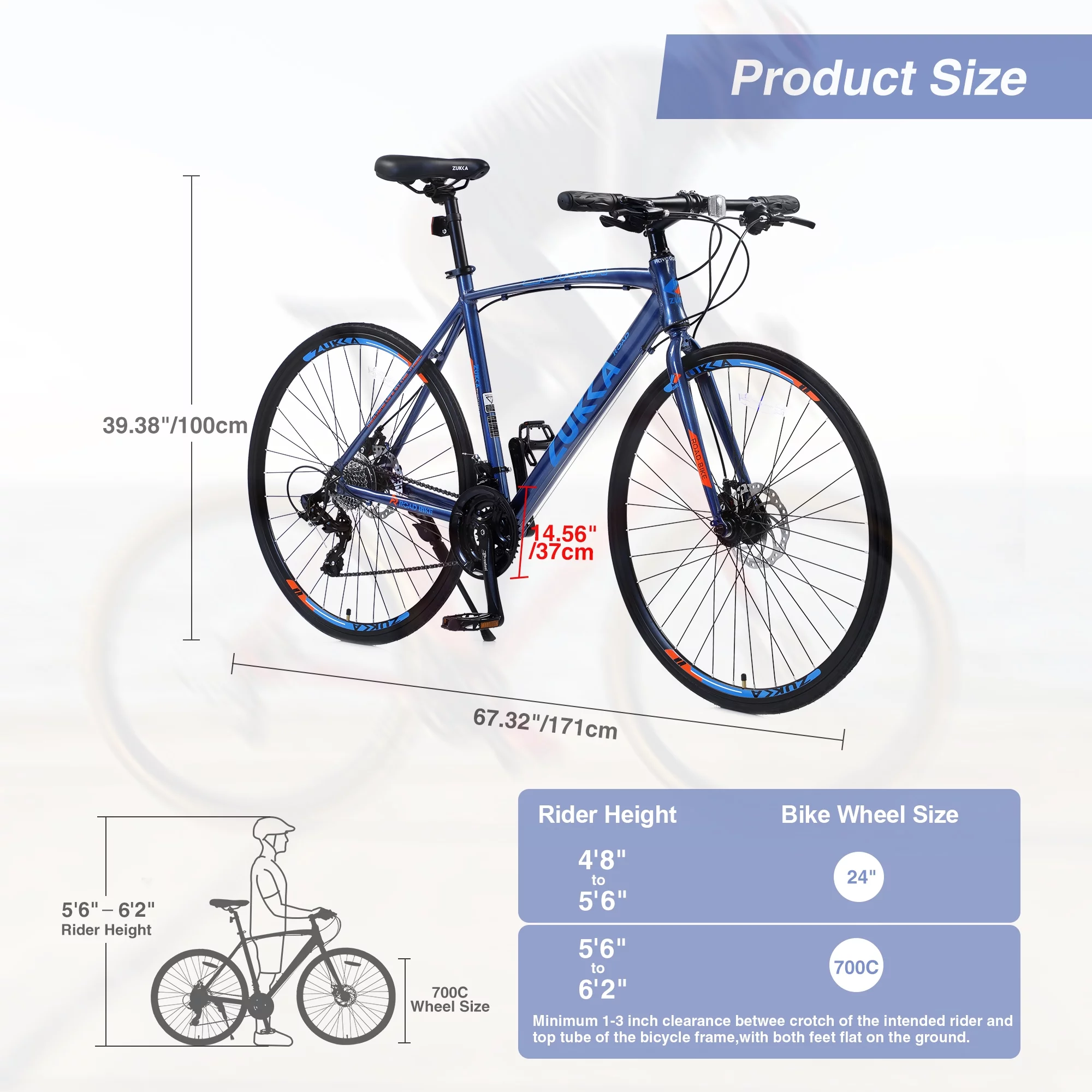 24 Speed Road Bike for Men Women, 700C Aluminum Flat Bar Road Bike with Disc Brakes, White - Womvr