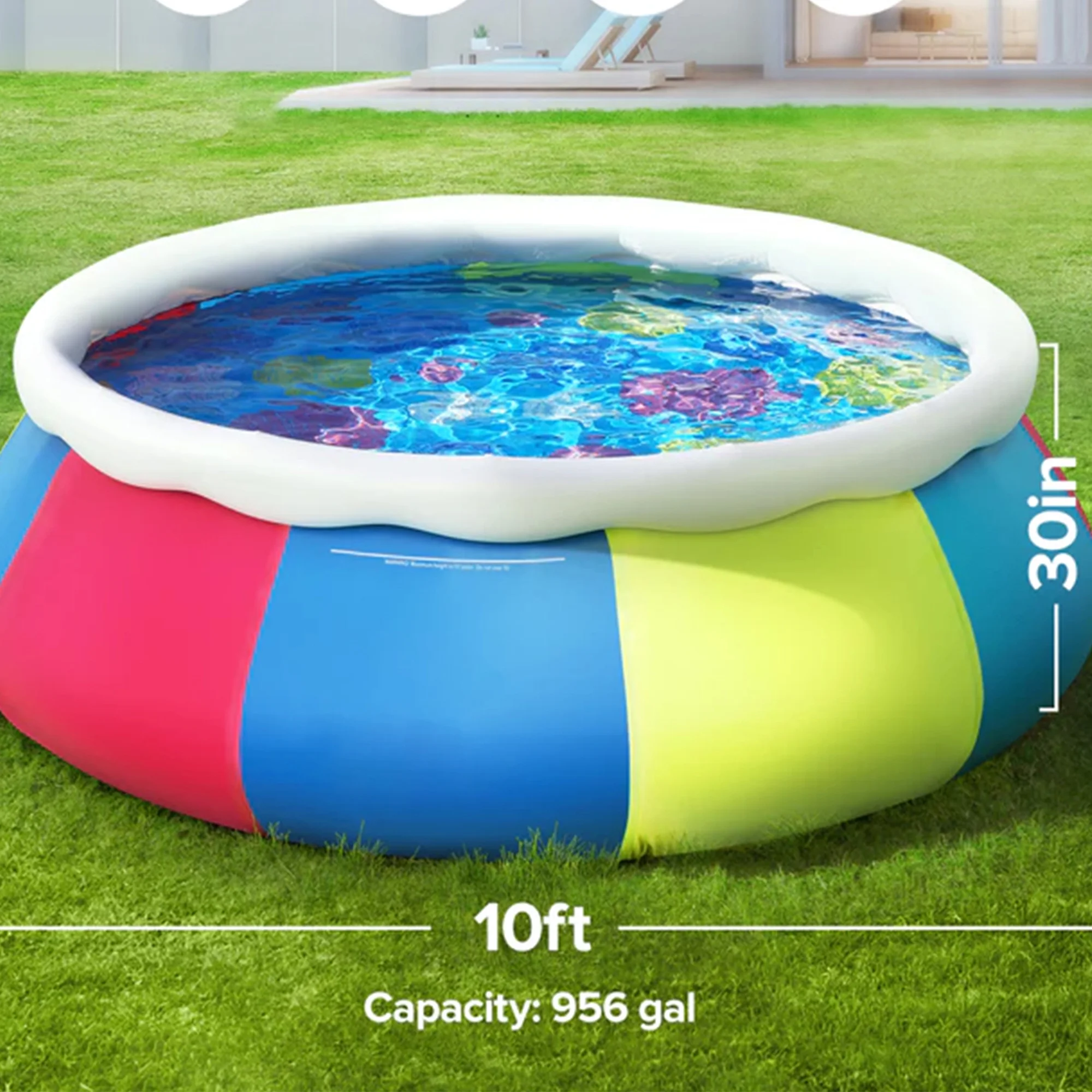 SUGIFT 10ft x 30in Easy Set Inflatable Swimming Pool - Womvr