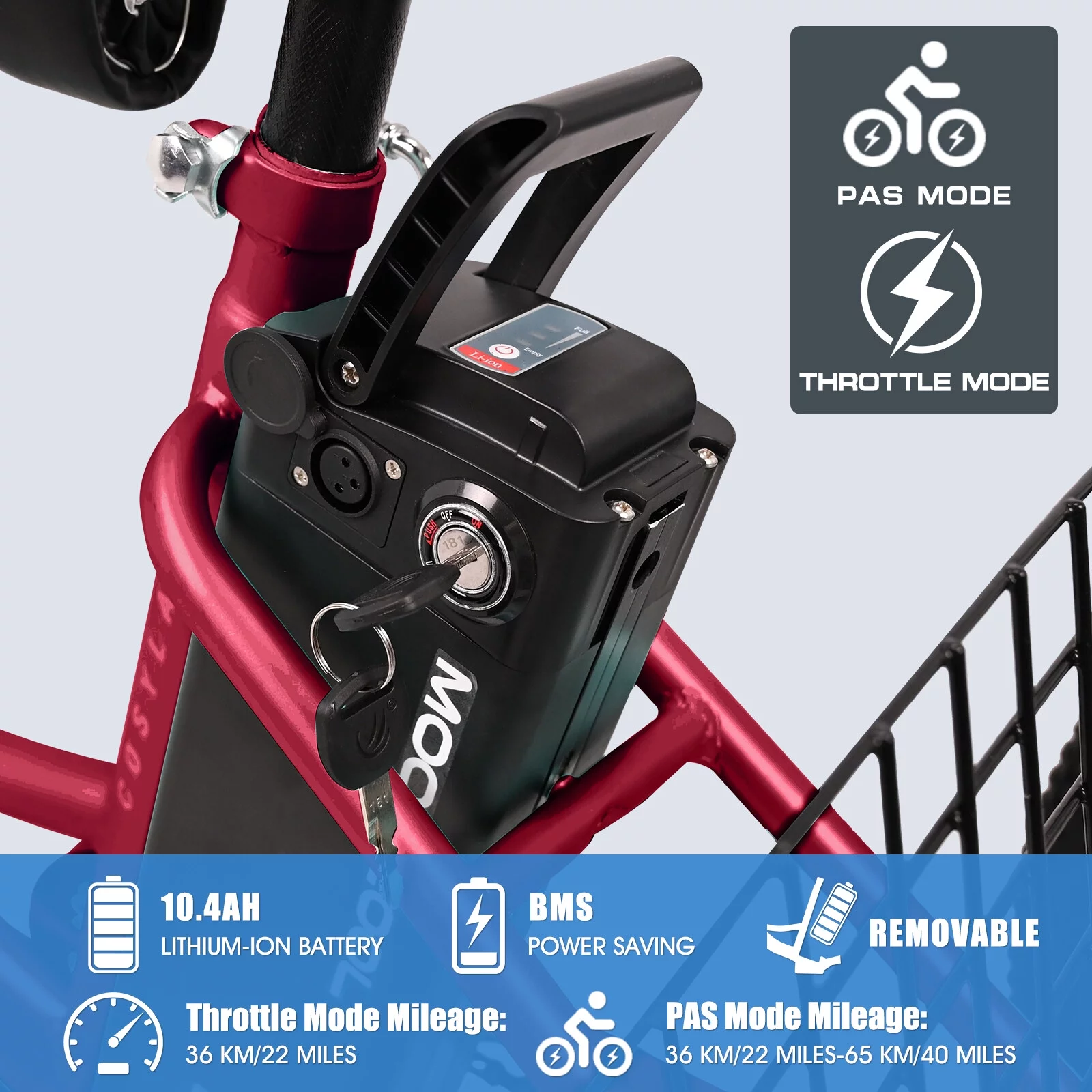Docred 3 Wheel Electric Bike, 15.5 mph 500W Electric Tricycles for Adult .36V 7 Speeds Electric Trike,24In - Womvr