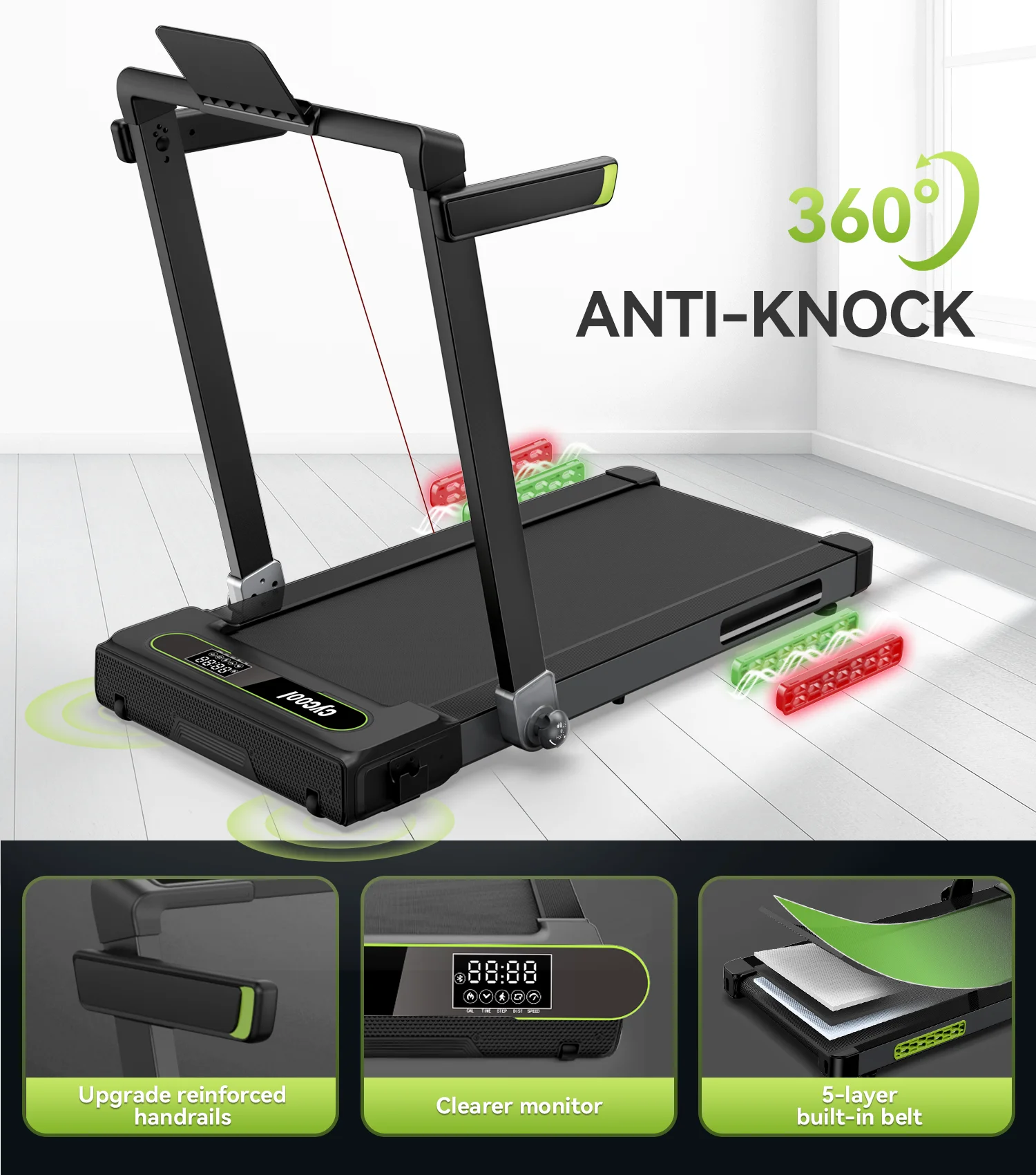 TOSSFD 2.5HP Folding Treadmill with Display Screen Electric Running Walking Machine for Home Fitness R46201 - Womvr