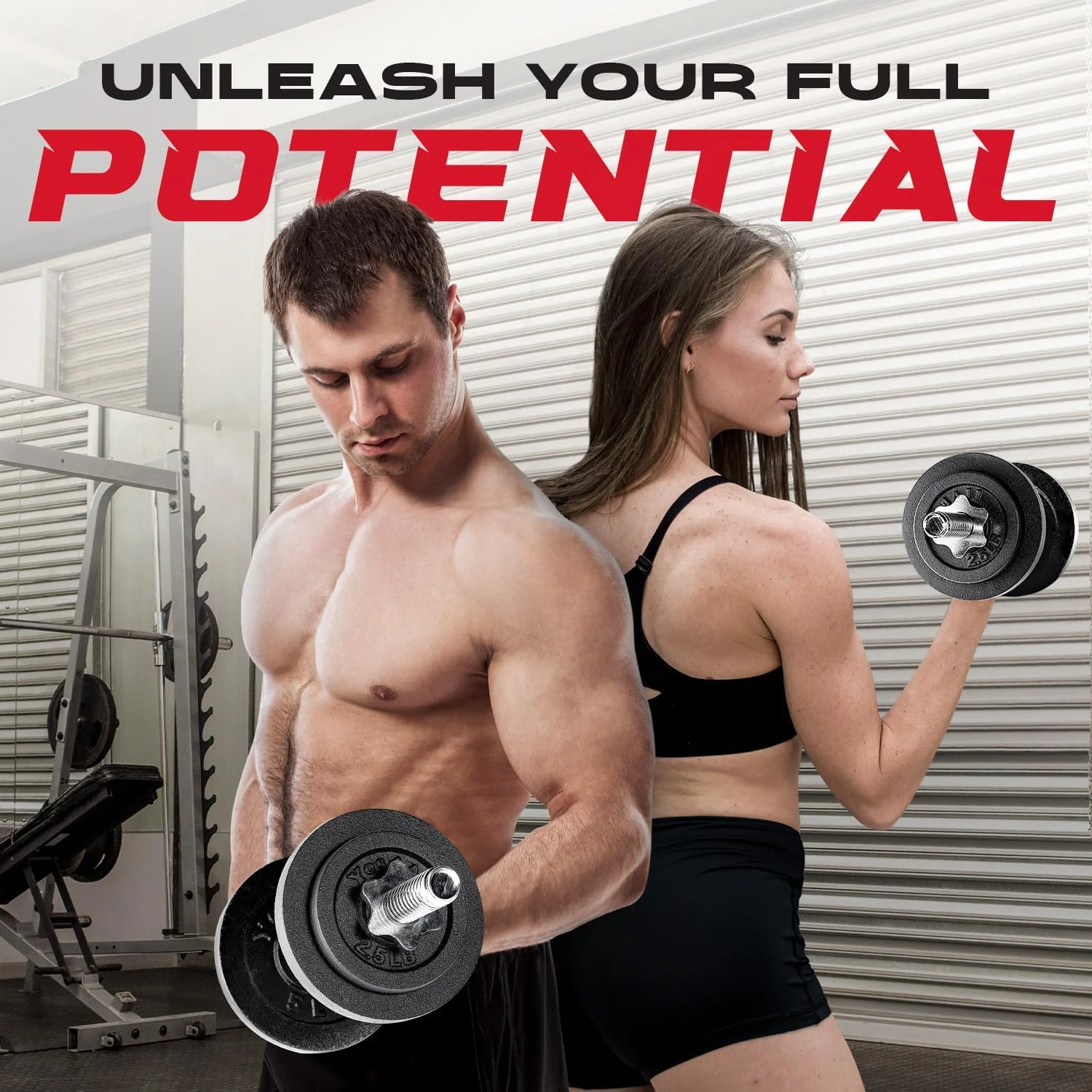 Yes4All 200 lbs Adjustable Dumbbell Weight Set, Cast Iron Dumbbell, Pair - Womvr