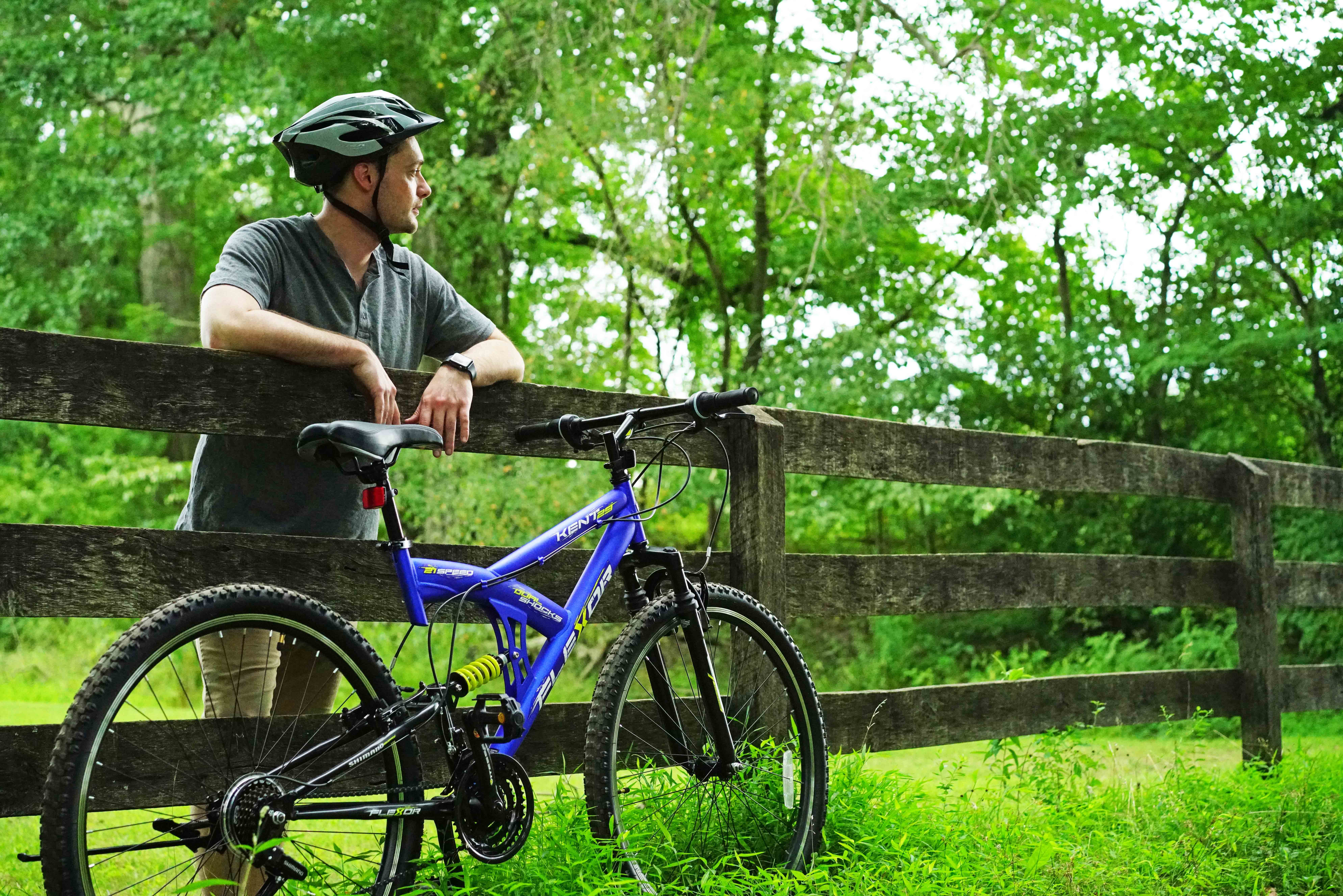 Kent 29 In. Flexor Men's Dual Suspension Mountain Bike, Blue - Womvr