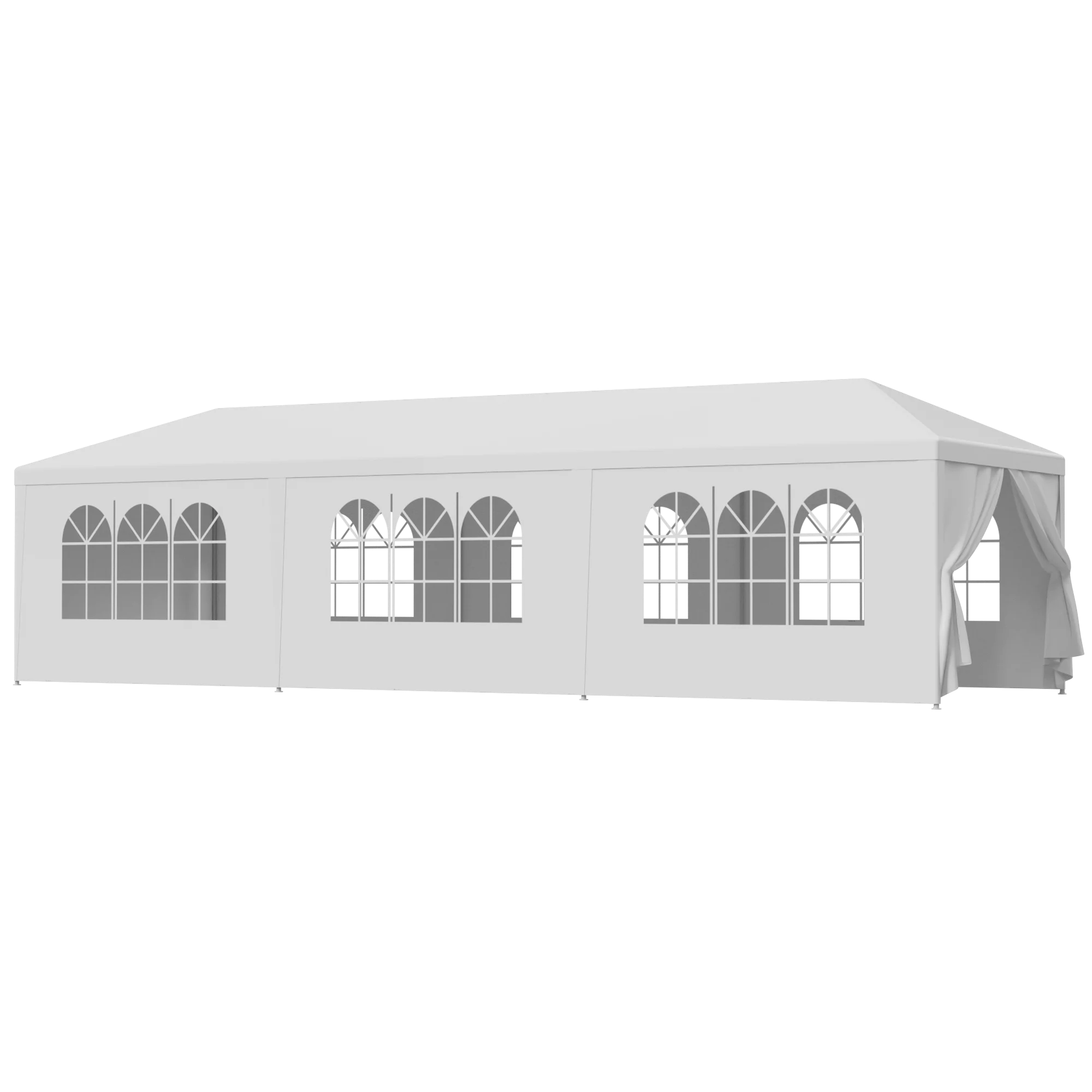 ZENSTYLE Patio Wedding Party Tent Set White Waterproof Canopy - 10 x 30' White - Womvr