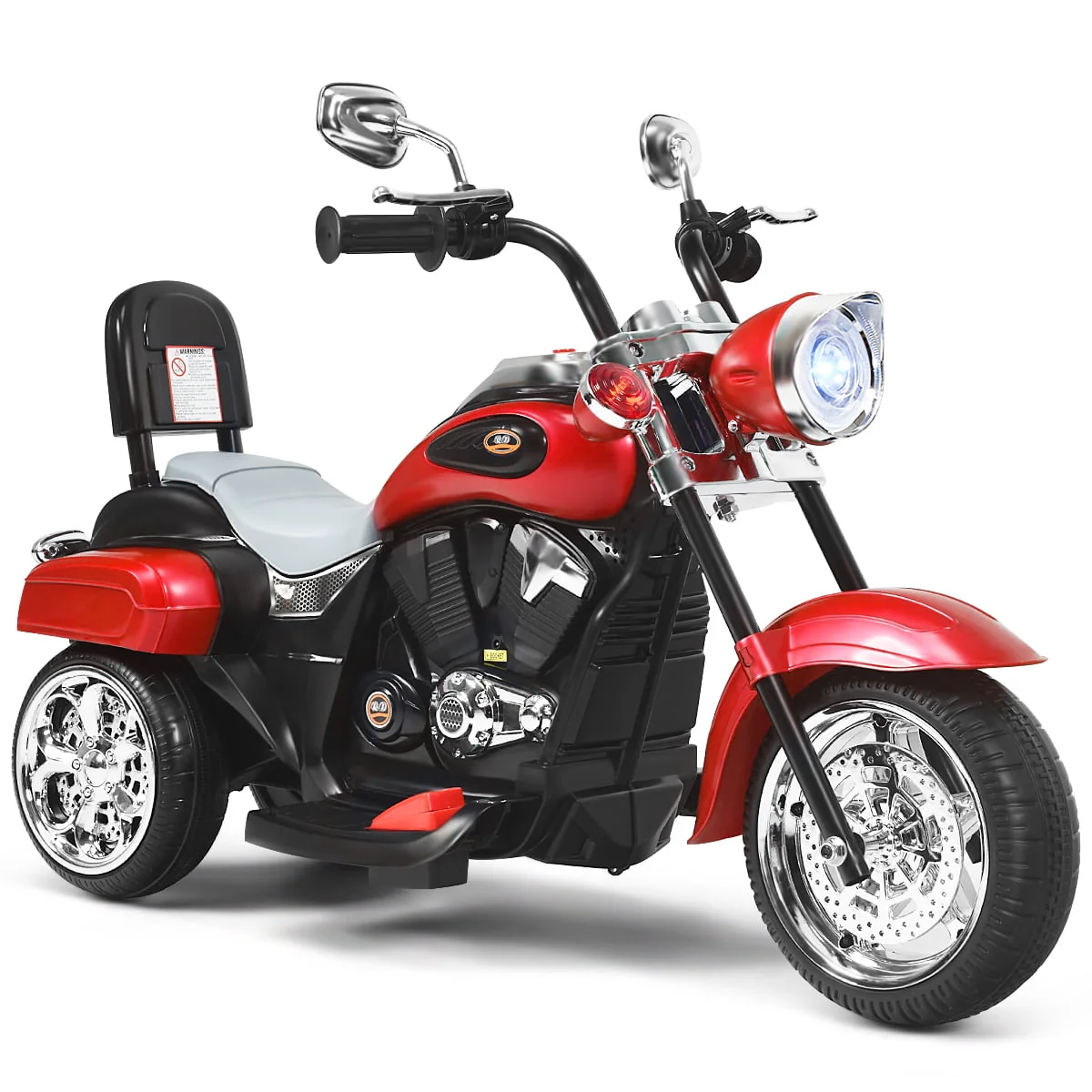 Costway 3 Wheel Kids Ride On Motorcycle 6V Battery Powered Electric Toy White - Womvr
