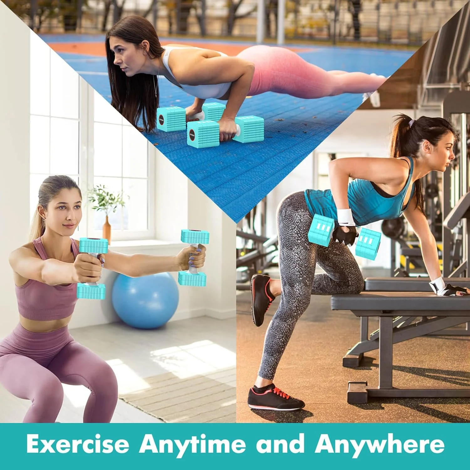 Adjustable Dumbbell Set, Hand Weights Set for Women/Men, 3.4lb, 5.7lb, 8.0lb, 10.3lb, 12.6lb Adjustable Weights Dumbbells Set for Home Gym Strength Training - Womvr