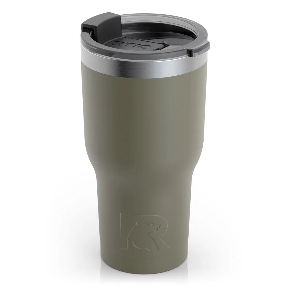 RTIC 30 OZ Insulated Tumbler Stainless Steel Coffee Travel Mug with Lid, Spill Proof, Hot Beverage and Cold, Portable Thermal Cup for Car, Camping, Deep Harbor - Womvr