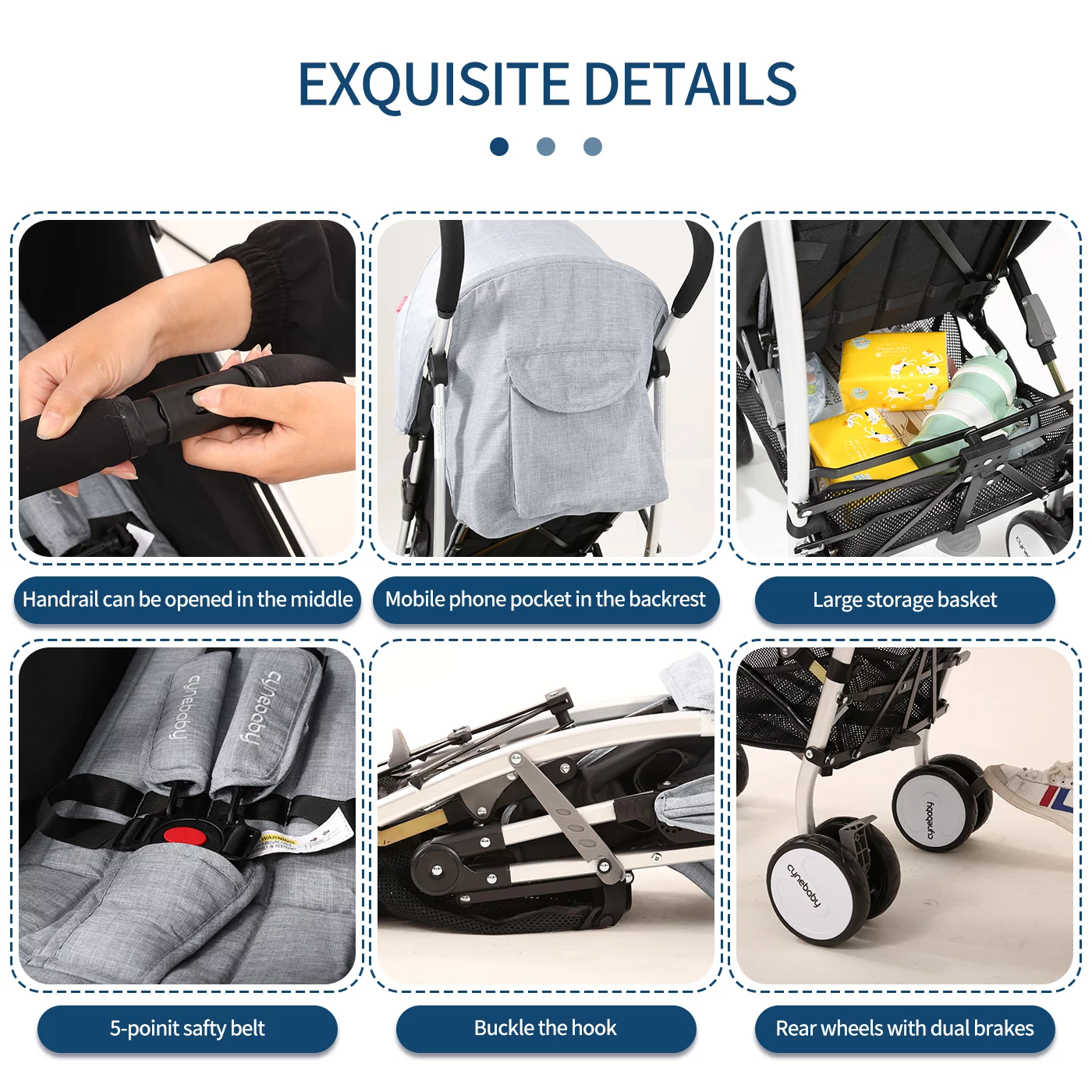 Compact Umbrella Stroller Lightweight Small Portable Folding Stroller for Infant Toddler(Blue) - Womvr