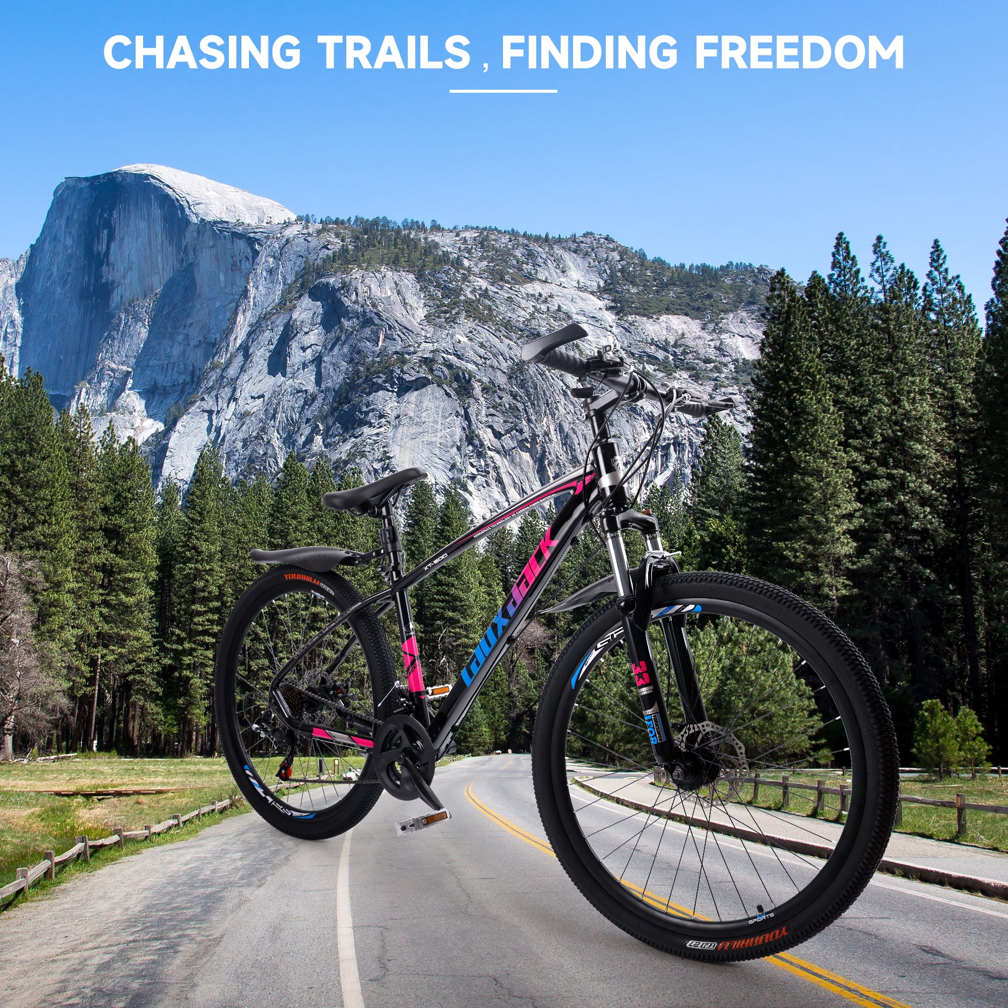 ARTUDATECH Full Suspension Mens Mountain Bike, Shimano 21 Speed, 27.5 inch Wheel, Dual Disc Brake Bike for Men Womens Adult Bicycle - Womvr