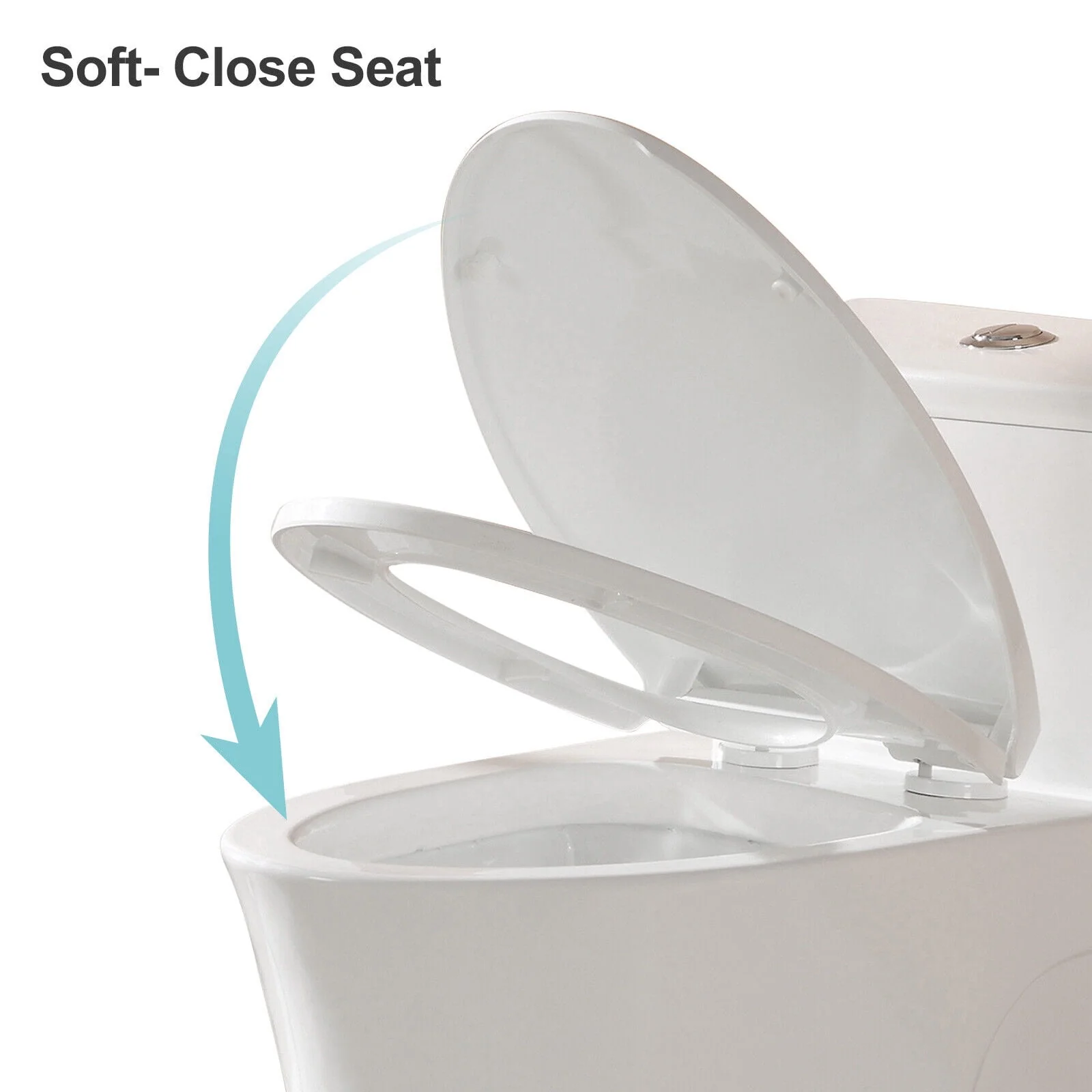 HOROW T0338W Elongated One Piece Toilet with Comfort Chair Seat ADA Height 17.3