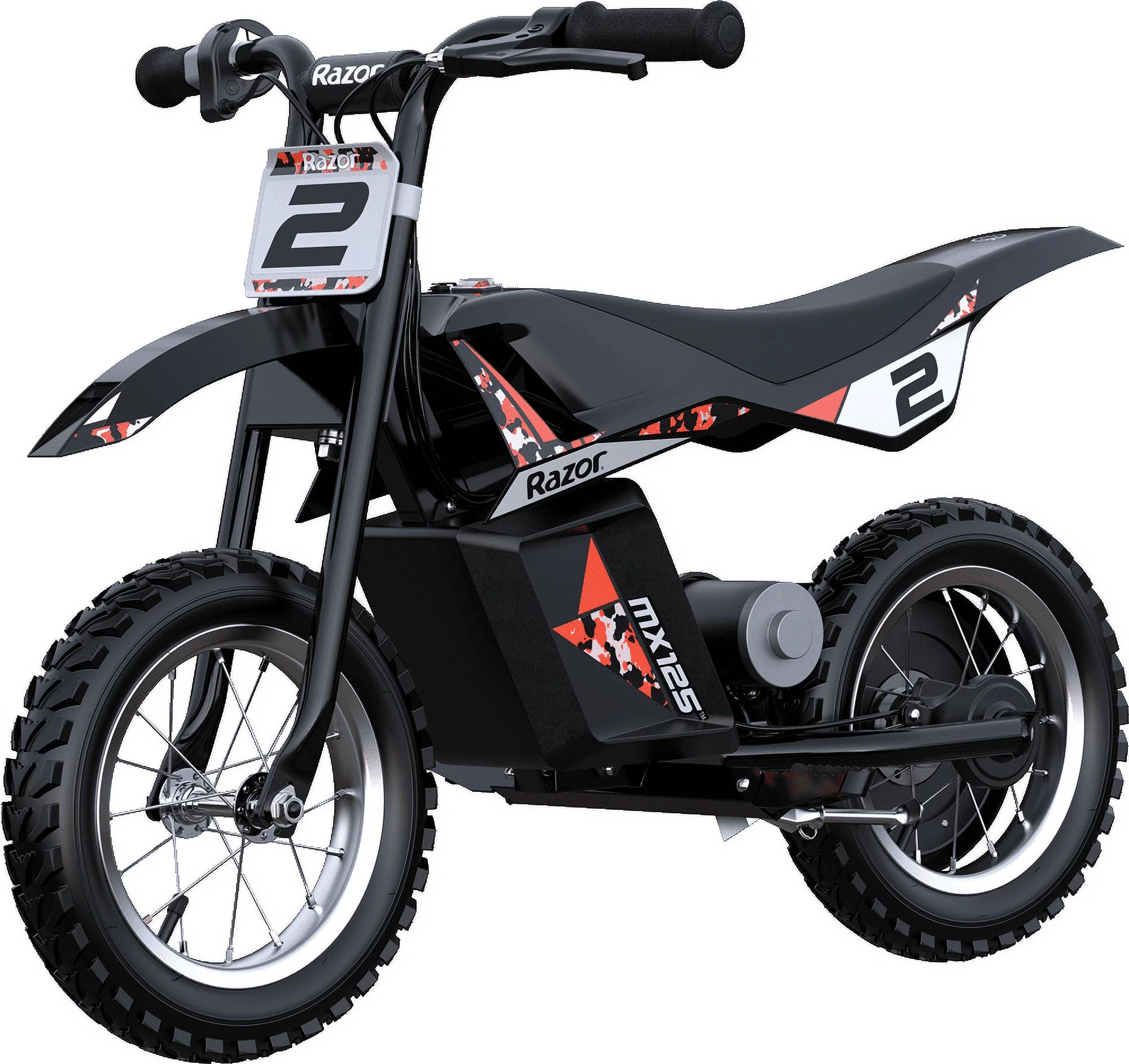 Razor Miniature Dirt Rocket MX125 Electric-Powered Dirt Bike - Black with Decal Included, Recommended For Kids 7+ Between 40 and 80 lbs - Womvr