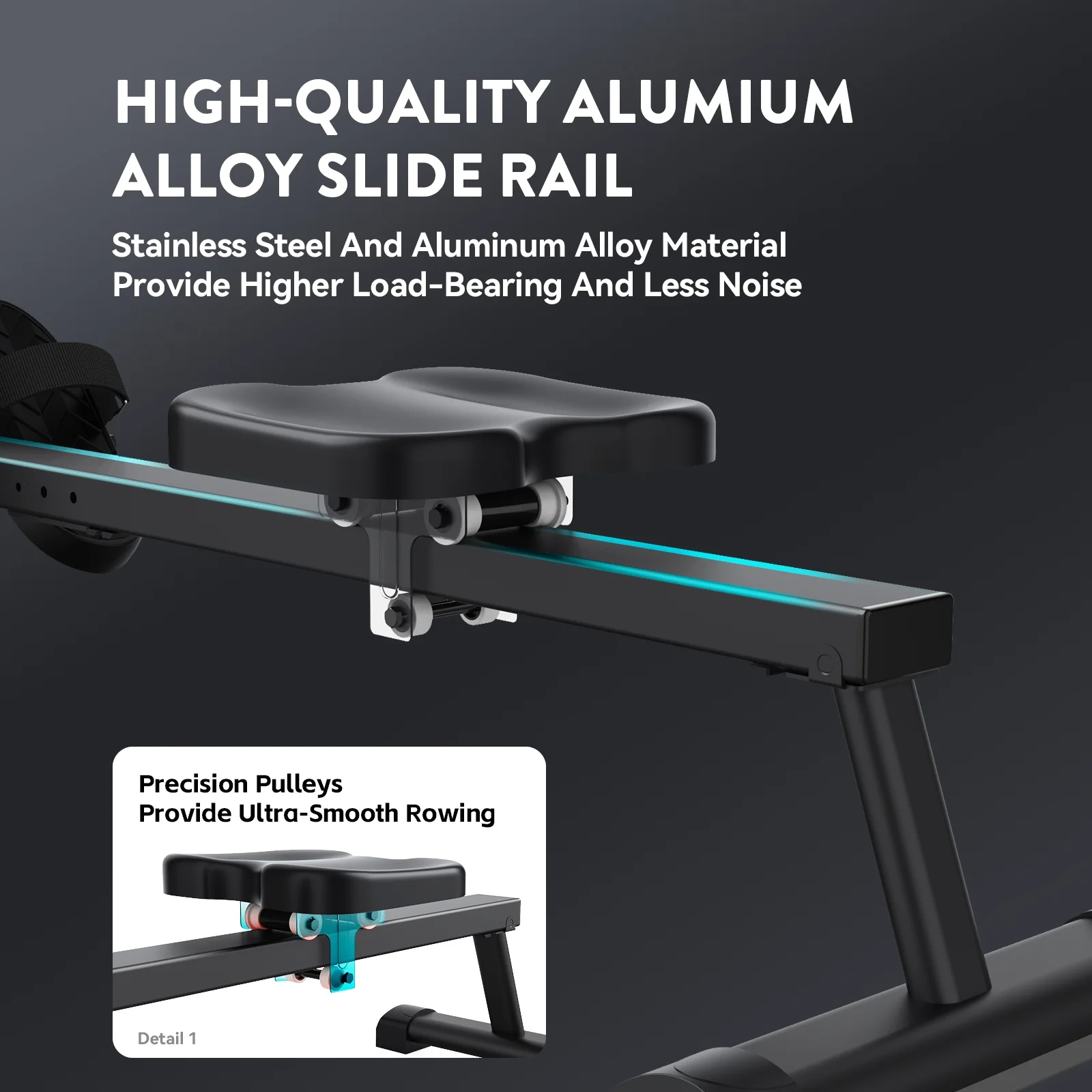 Pooboo Row Machine Magnetic Rowing Machine Indoor Foldable Rower with 8 Level Adjustable Quiet Magnetic Resistance, Ergonomic Seat & LCD Monitor Cardio Exercise Training Max Weight 350 lbs - Womvr