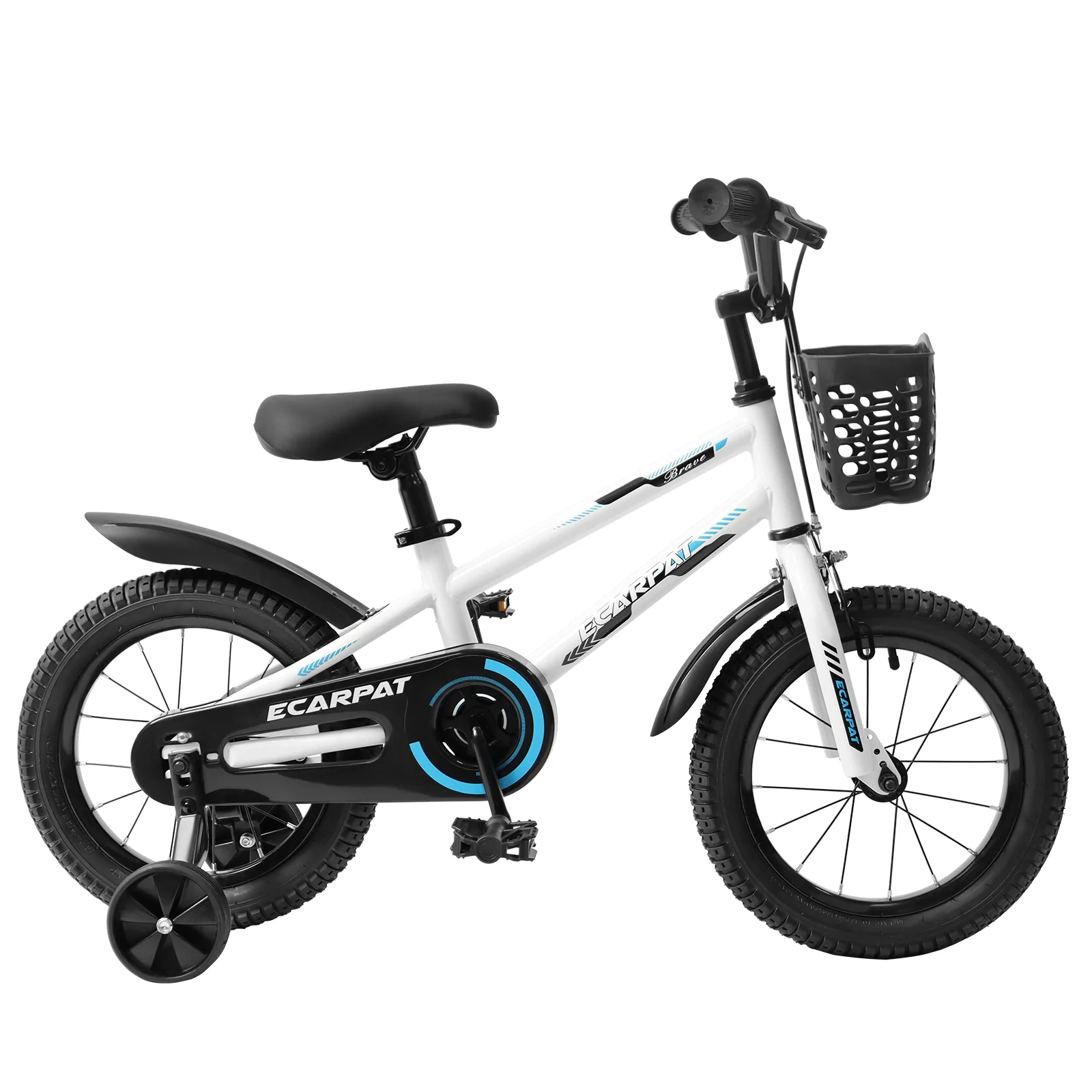 Arnahaishe Kids Bike 16 inch for 4-8 Years Old Boys & Girls Bicycle with Training Wheels, Bell, Basket and Fender, White - Womvr