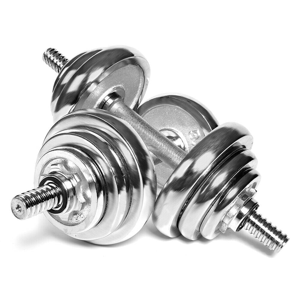 30KG Weight Dumbbell Set Adjustable Cap Gym Barbell Plates Home Body Workout - Womvr