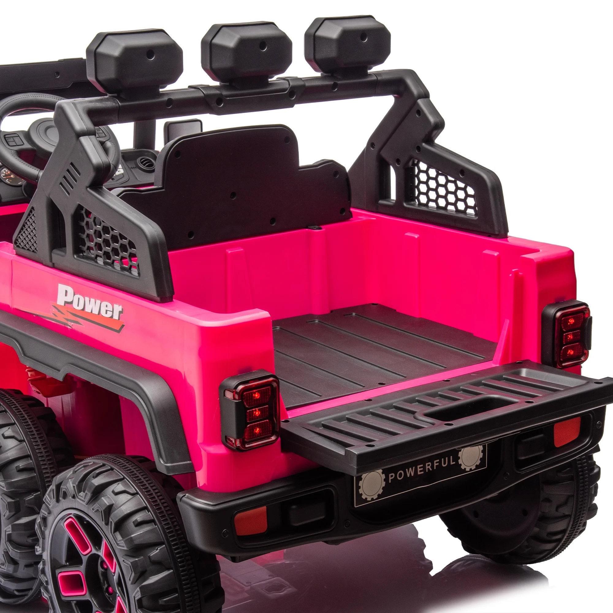 uhomepro 24V Ride on Car Large PickUp Truck Toys with Remote Control, Battery Powered Kid Car to Drive for Boy Girl, Pink - Womvr
