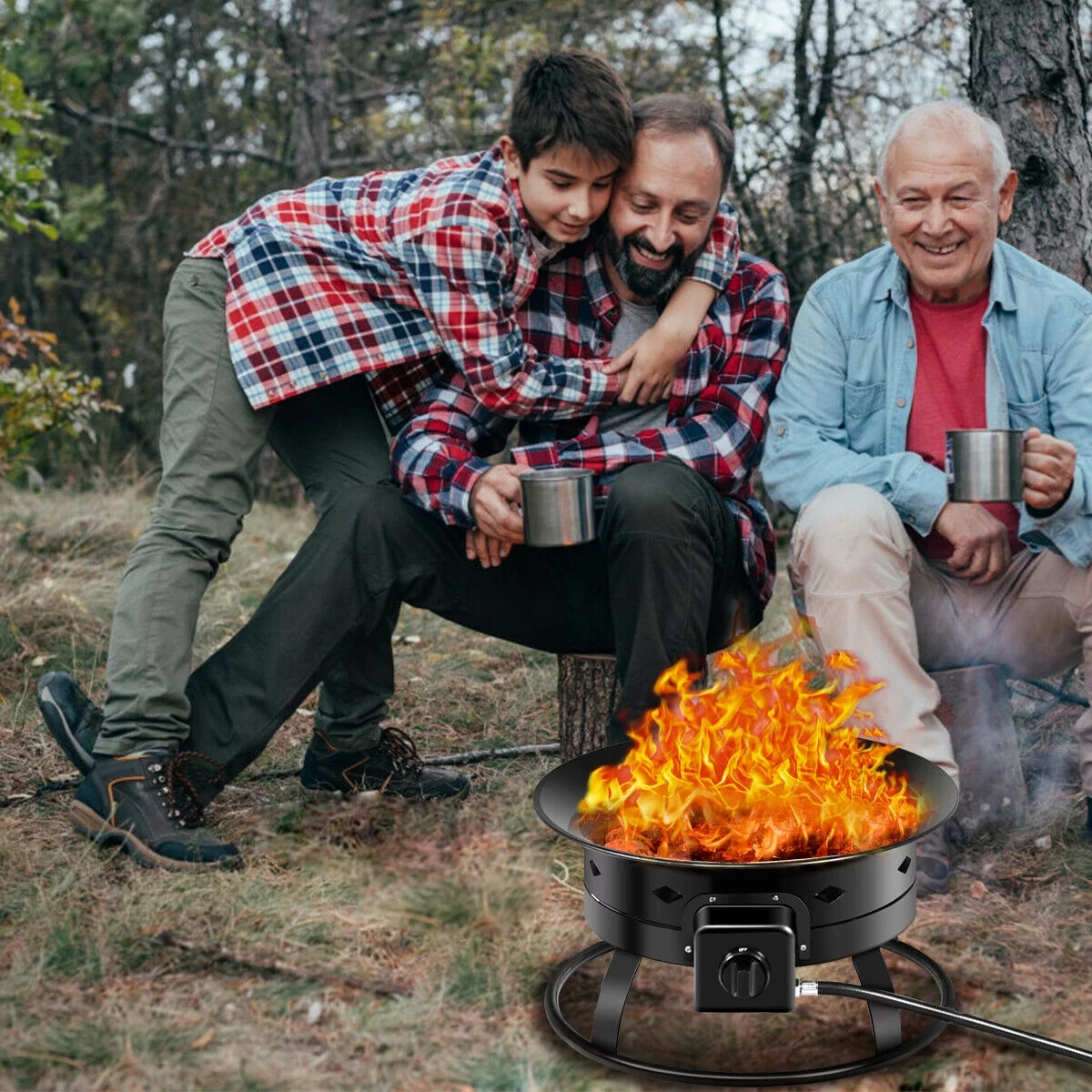 Gymax Portable Propane Outdoor Gas Fire Pit W/ Cover & Carry Kit 19-Inch 58,000 BTU - Womvr