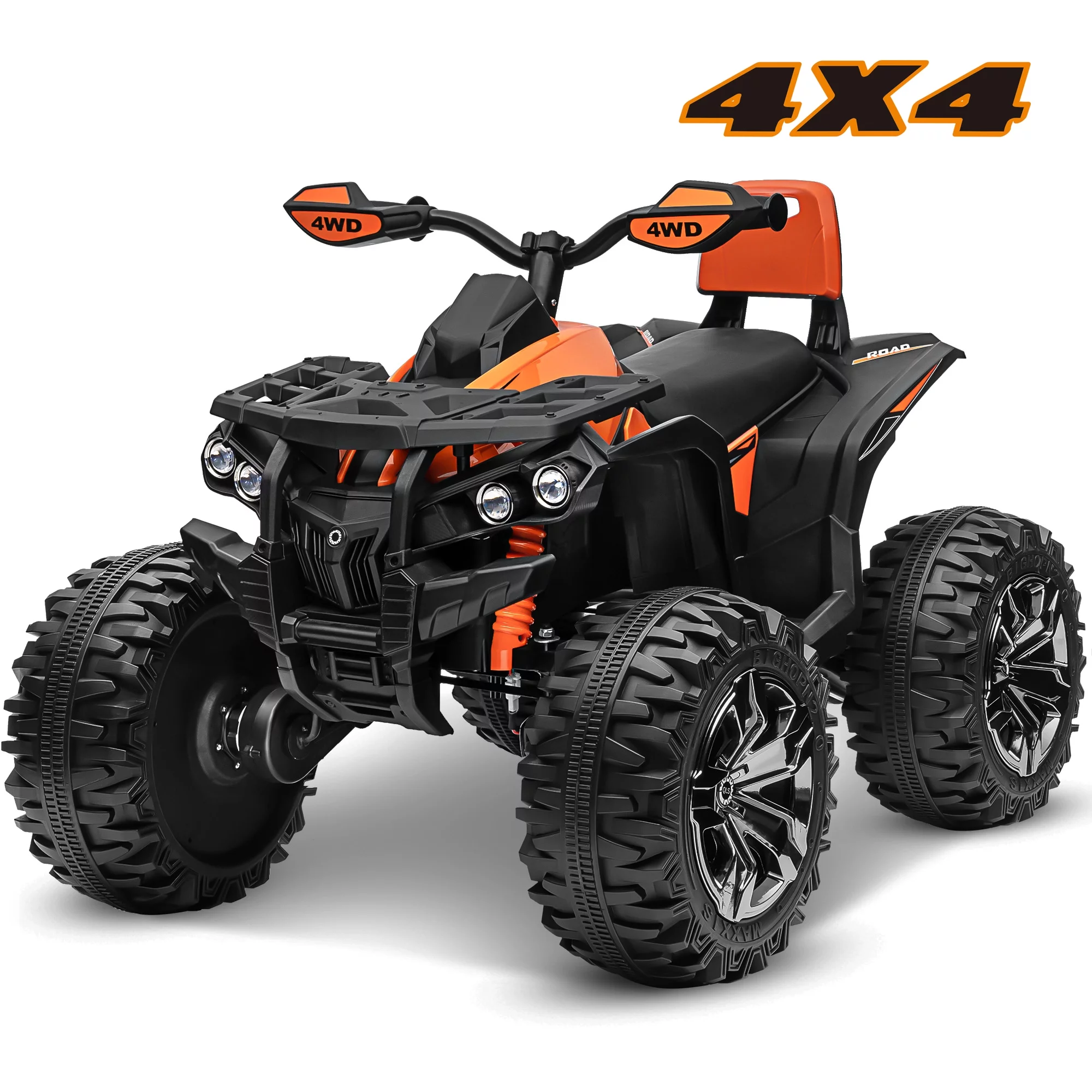 4x4 Kids Ride on ATV, 2 Seater 24 Volt Ride on Toys, 800W 4-Wheeler Quad Car for Big Kids, Black - Womvr