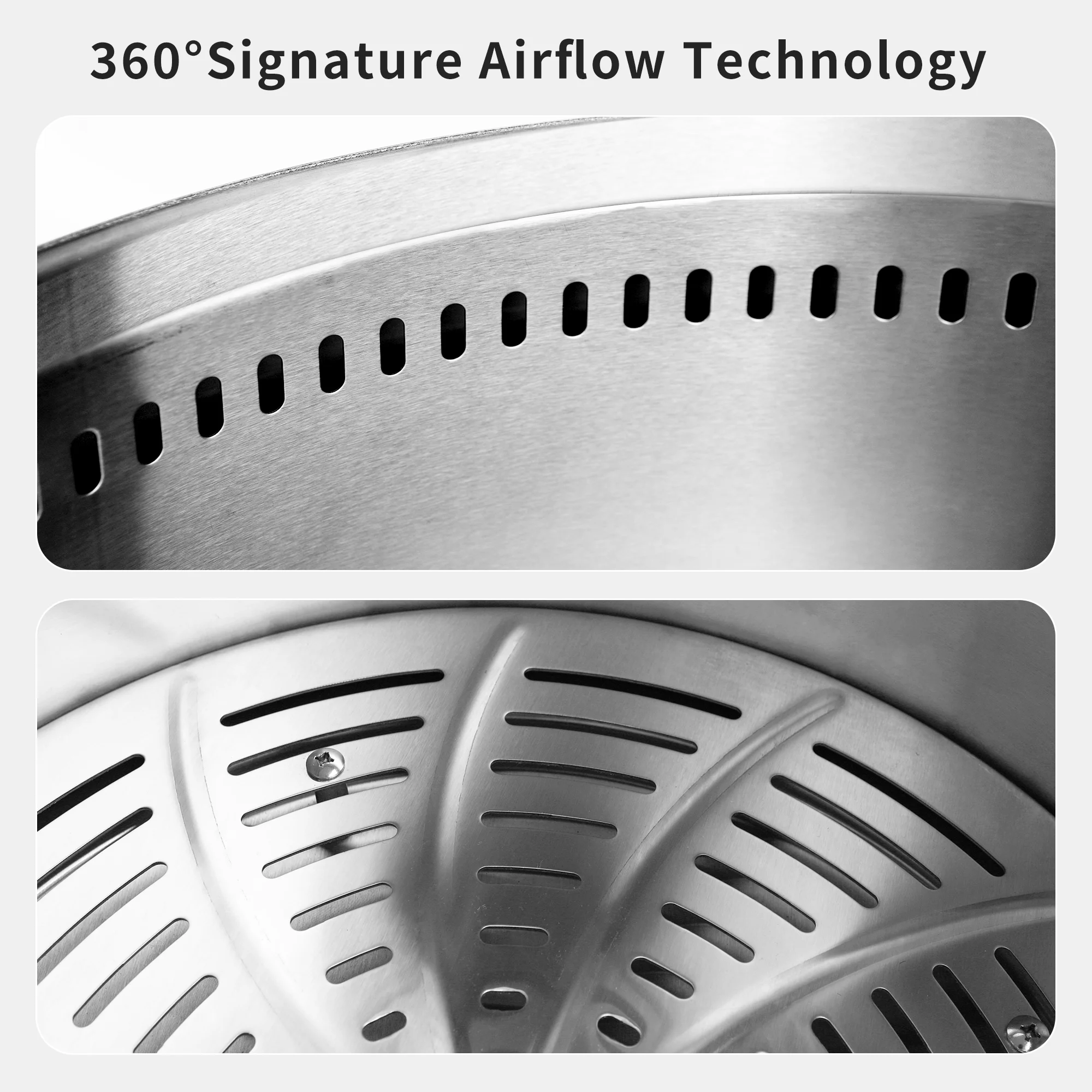 Fire Pit for Outside, 19 inch Stainless Steel Smokeless Bonfire Wood Burning Fire Pit with Removable Ash Pan, Outdoor Fire Stove for Patio Backyard Party Picnic Camping - Womvr