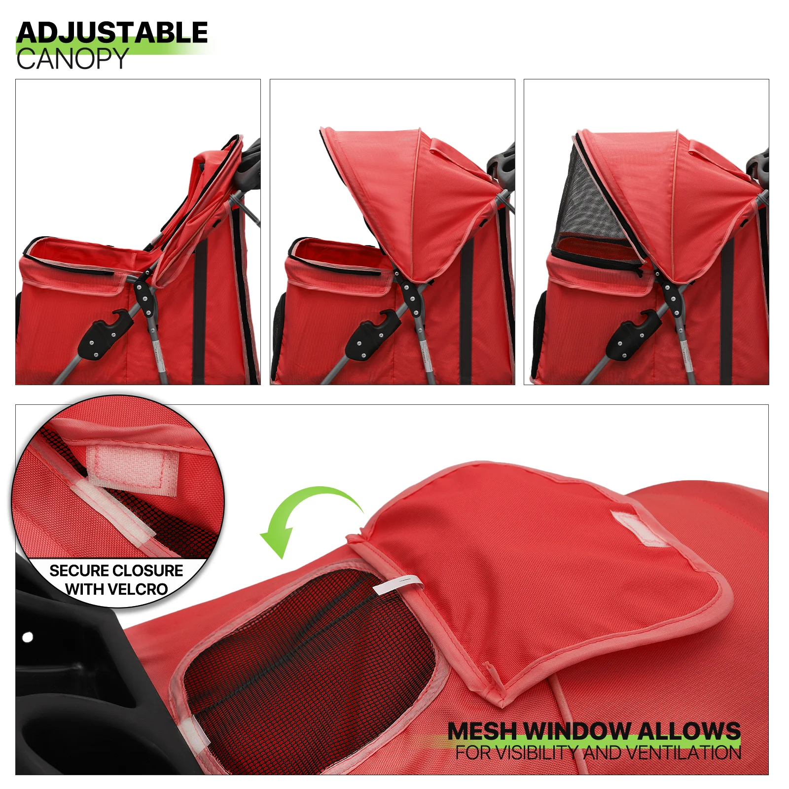 Magshion Foldable Pet Dog Stroller with Wheels, Cat Dog Stroller with Storage Basket and Cup Holder for Small and Medium Cats, Dogs, Puppy, Navy Blue - Womvr