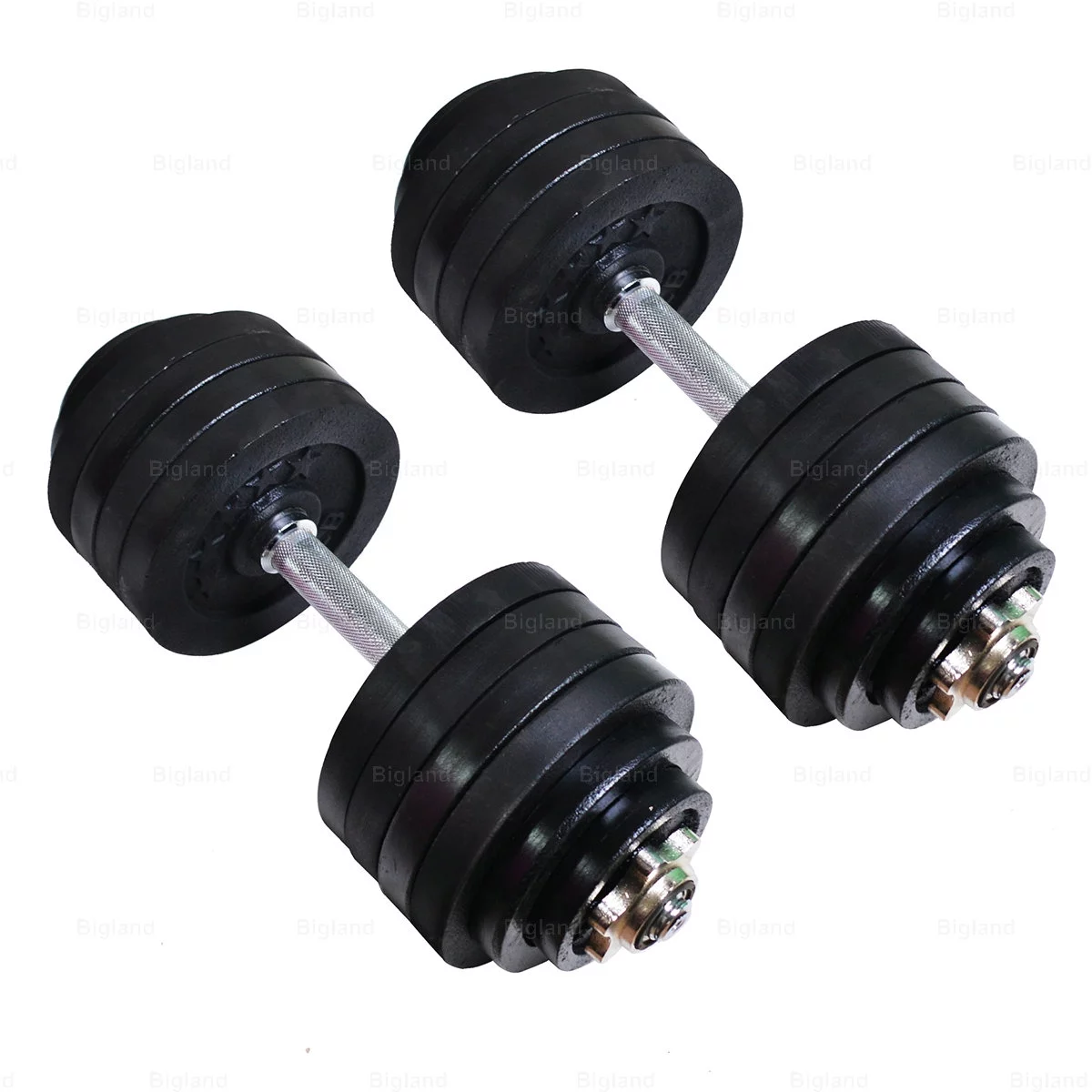 105 lbs Adjustable Dumbbell Weight Set of 2 Black Plated Cast Iron - Womvr